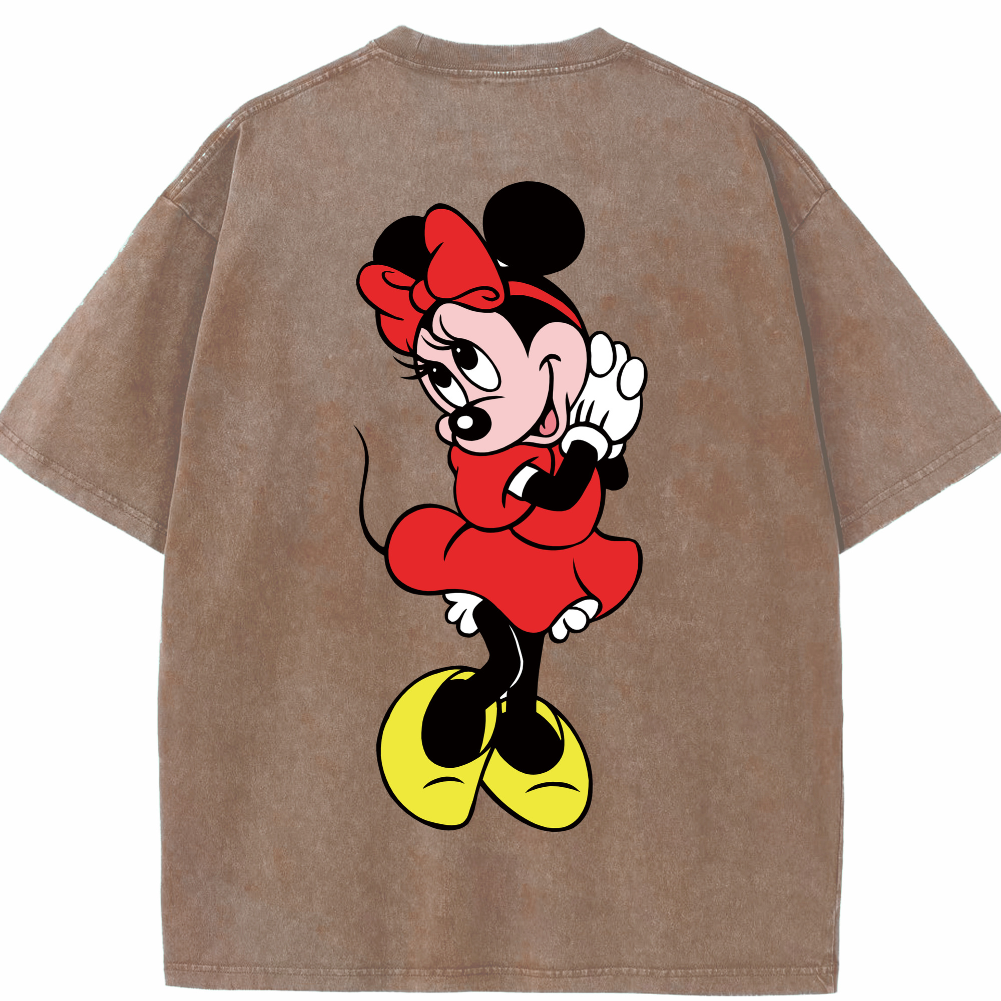（画像用） ミッキーマウス Mickey Mouse 綿100% ヴィンテージ風 半袖Tシャツ（背面プリント）