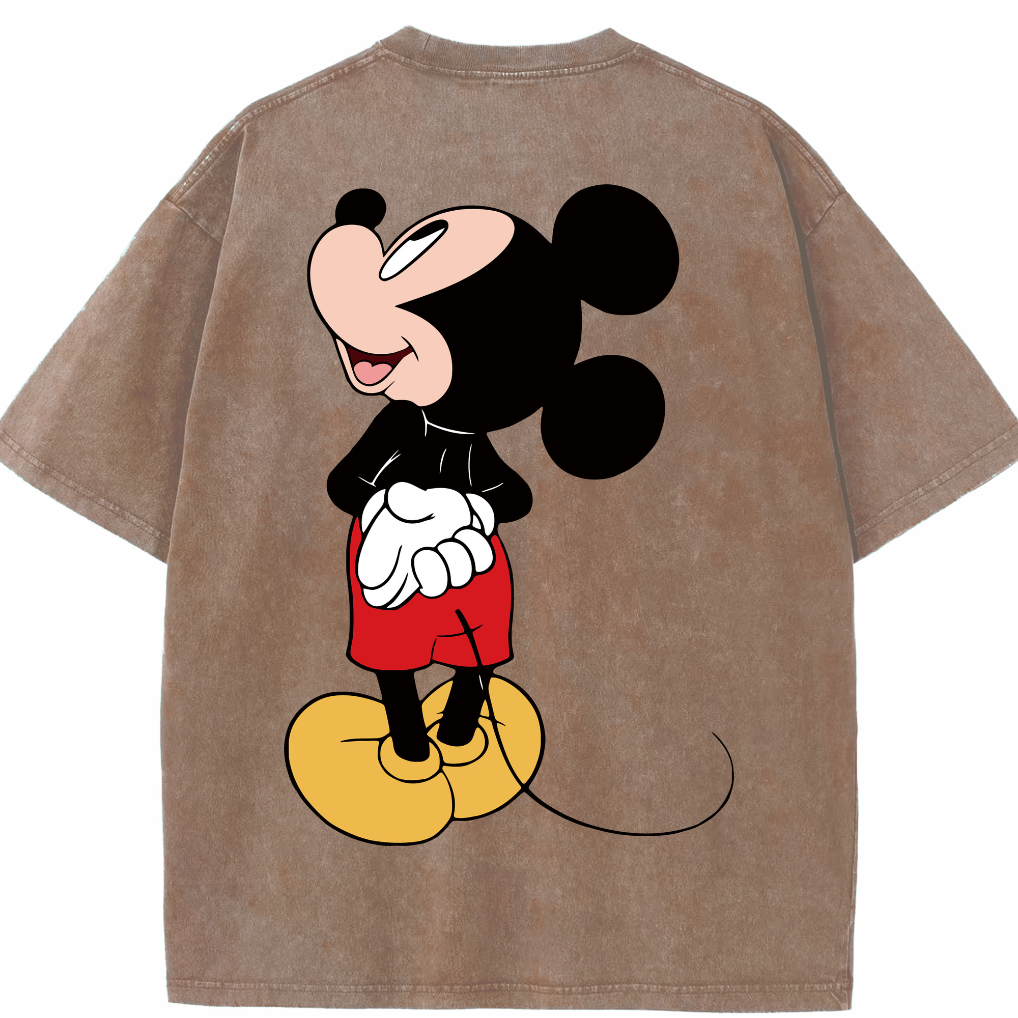 （画像用） ミッキーマウス Mickey Mouse 綿100% ヴィンテージ風 半袖Tシャツ（背面プリント）