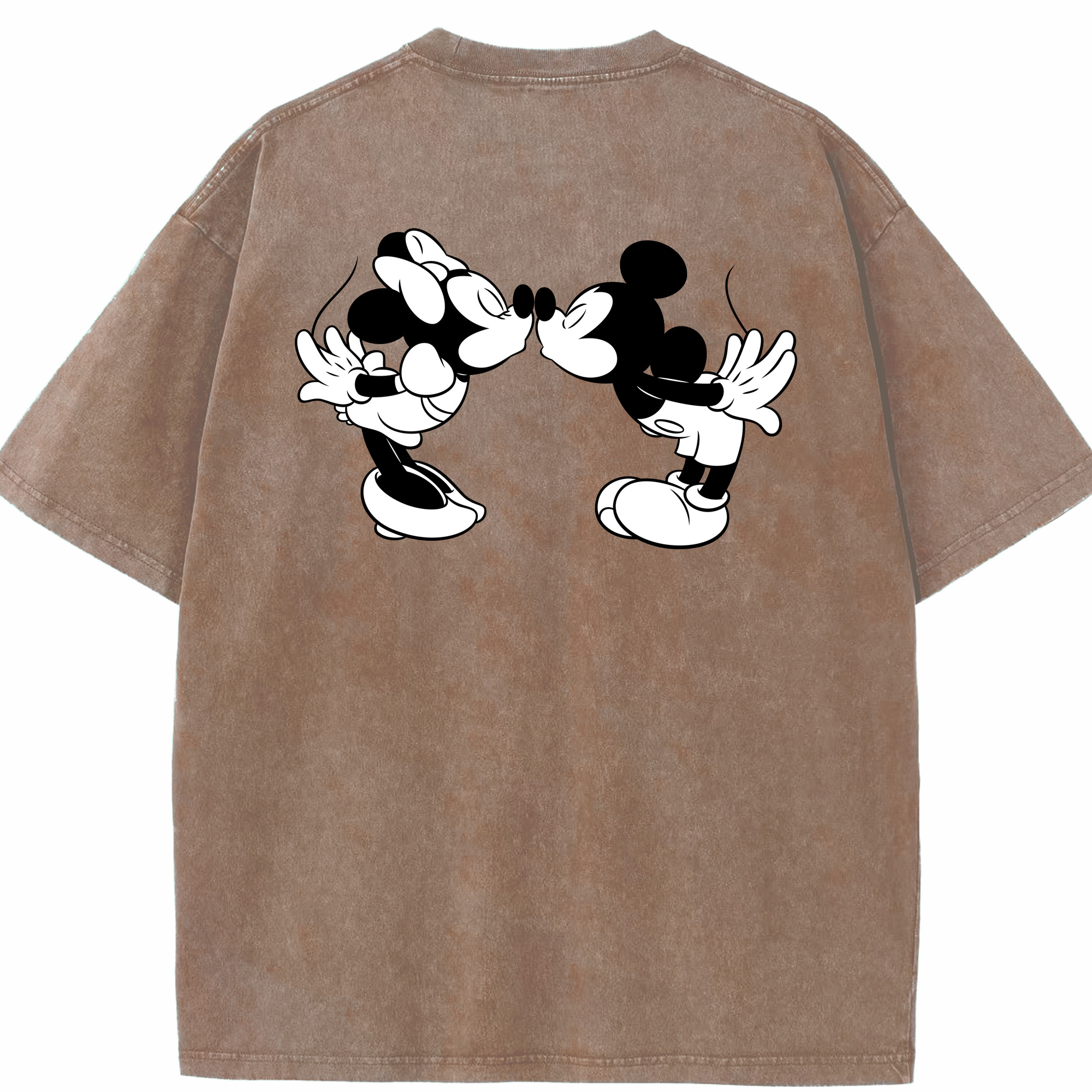 （画像用） ミッキーマウス Mickey Mouse 綿100% ヴィンテージ風 半袖Tシャツ（背面プリント）
