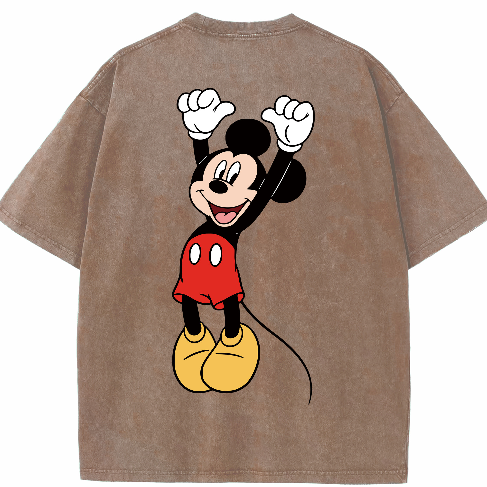 （画像用） ミッキーマウス Mickey Mouse 綿100% ヴィンテージ風 半袖Tシャツ（背面プリント）