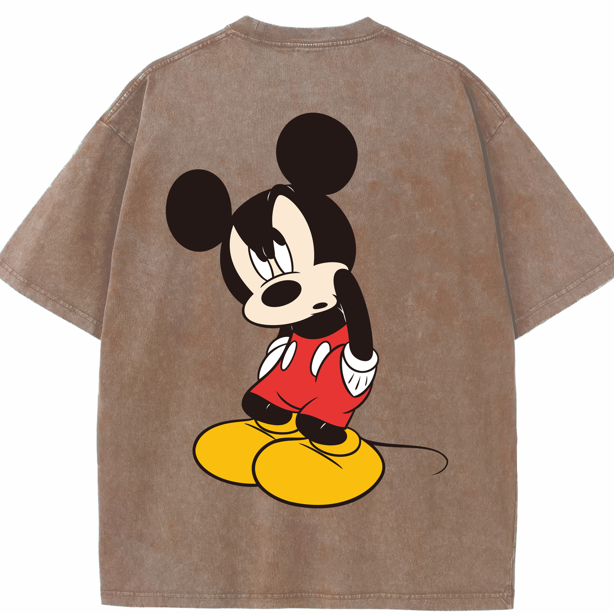 （画像用） ミッキーマウス Mickey Mouse 綿100% ヴィンテージ風 半袖Tシャツ（背面プリント）