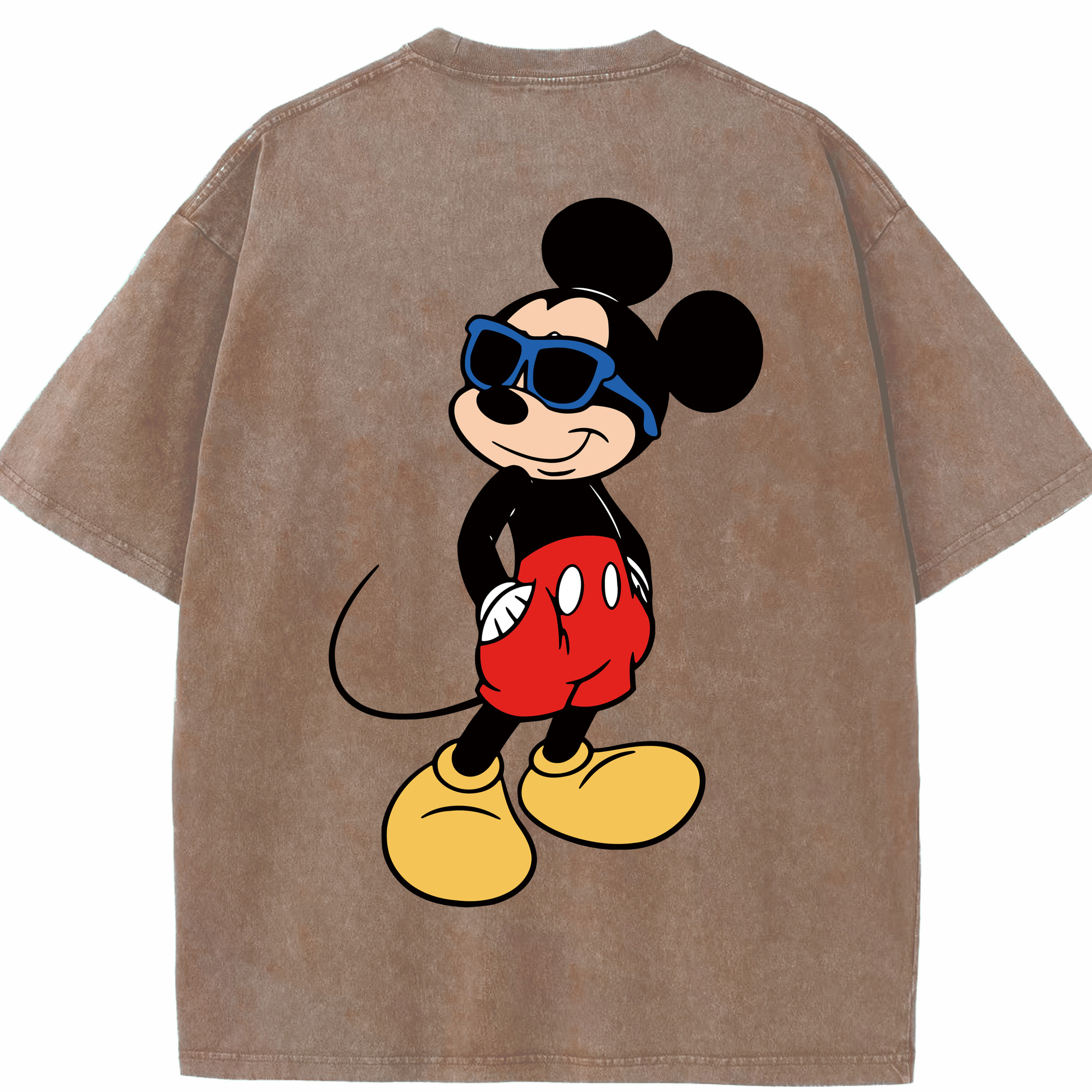 （画像用） ミッキーマウス Mickey Mouse 綿100% ヴィンテージ風 半袖Tシャツ（背面プリント）