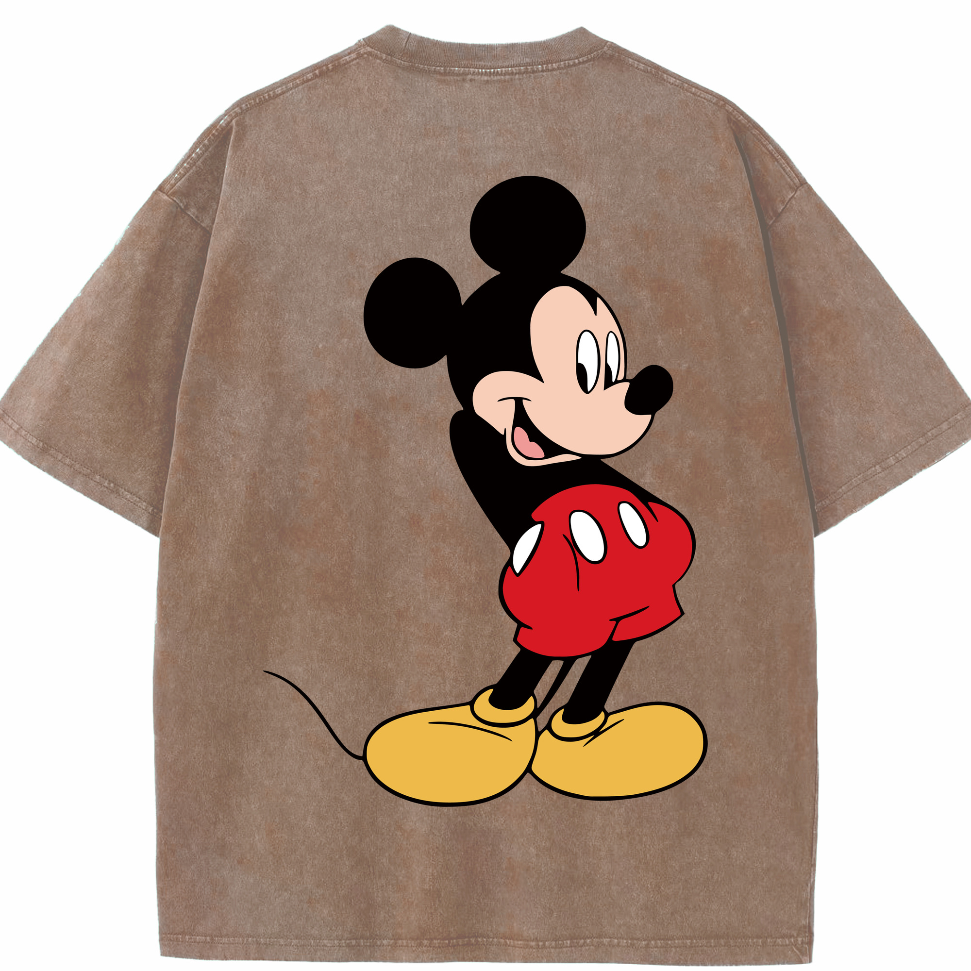 （画像用） ミッキーマウス Mickey Mouse 綿100% ヴィンテージ風 半袖Tシャツ（背面プリント）