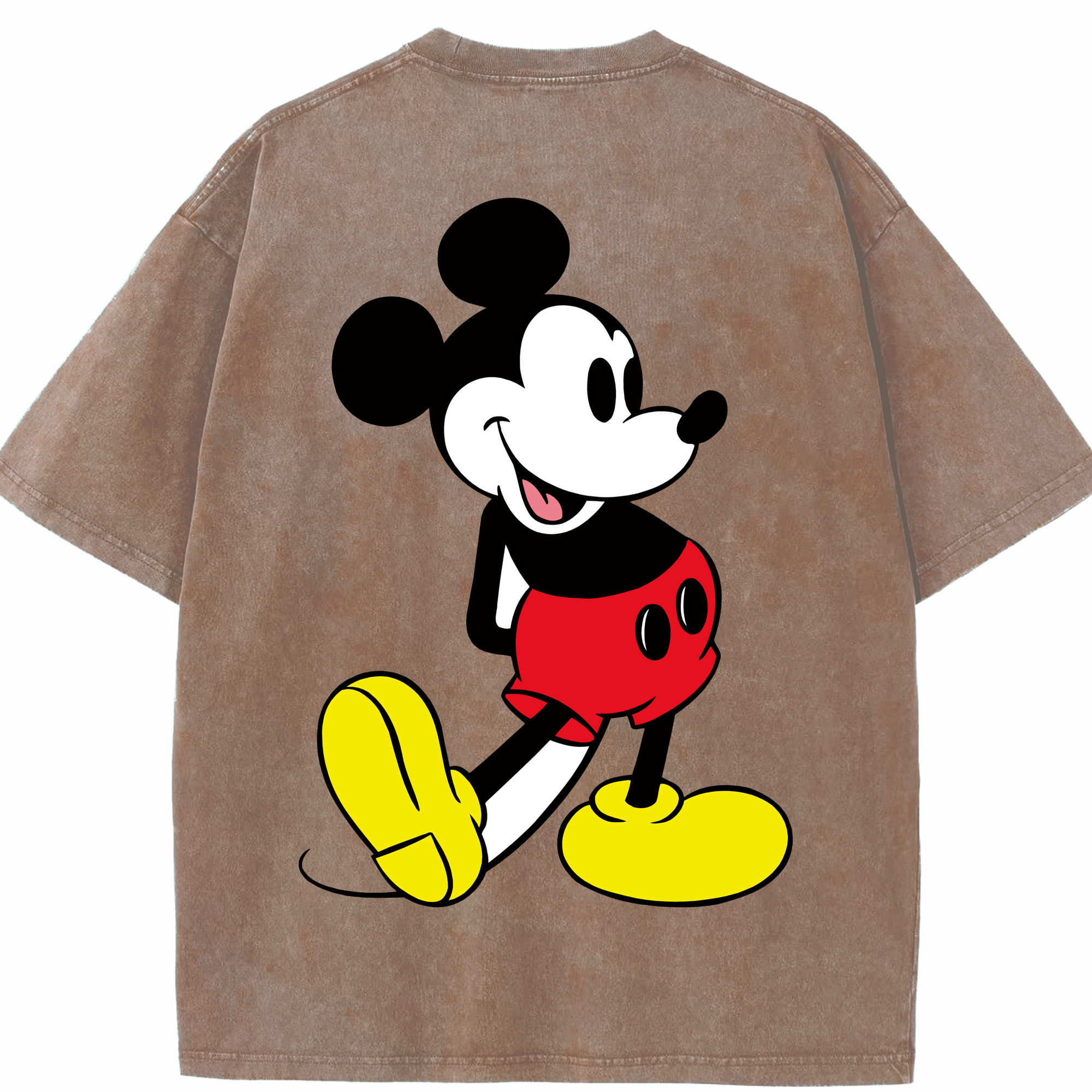 （画像用） ミッキーマウス Mickey Mouse 綿100% ヴィンテージ風 半袖Tシャツ（背面プリント）