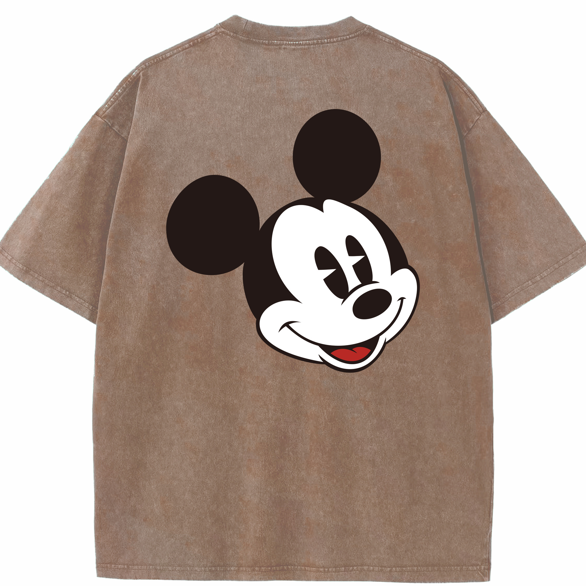 （画像用） ミッキーマウス Mickey Mouse 綿100% ヴィンテージ風 半袖Tシャツ（背面プリント）