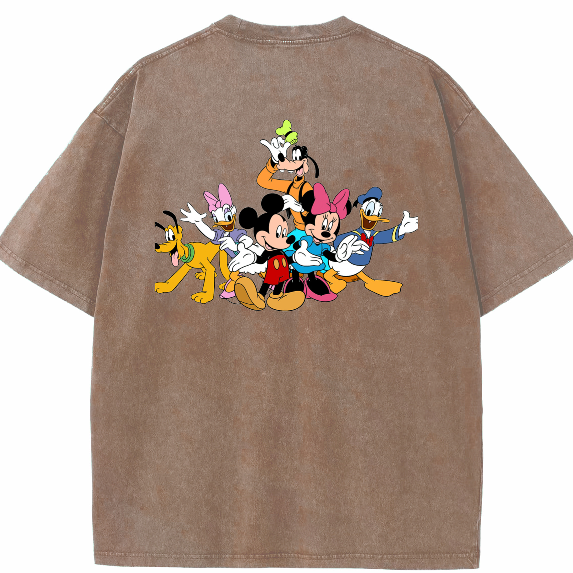 （画像用） ミッキーマウス Mickey Mouse 綿100% ヴィンテージ風 半袖Tシャツ（背面プリント）