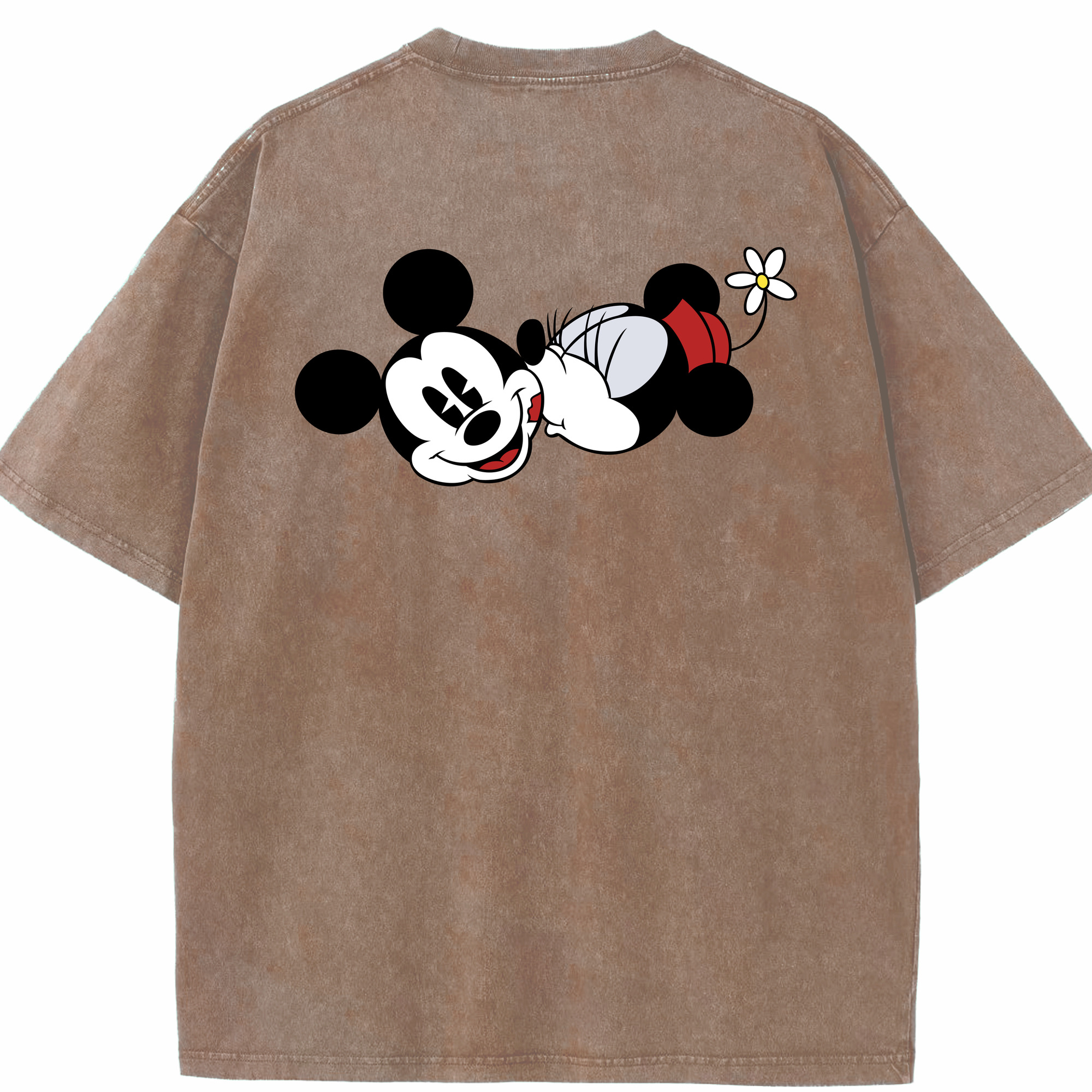 （画像用） ミッキーマウス Mickey Mouse 綿100% ヴィンテージ風 半袖Tシャツ（背面プリント）