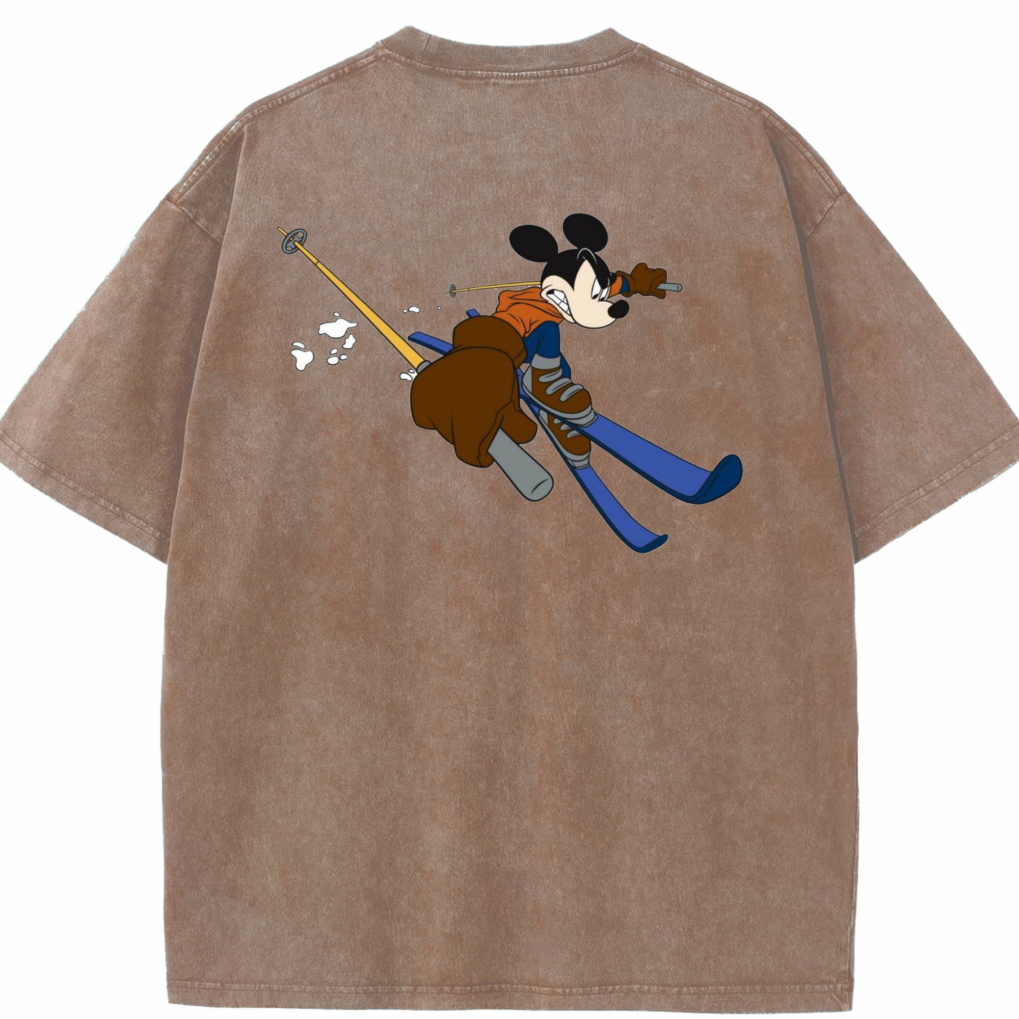 （画像用） ミッキーマウス Mickey Mouse 綿100% ヴィンテージ風 半袖Tシャツ（背面プリント）