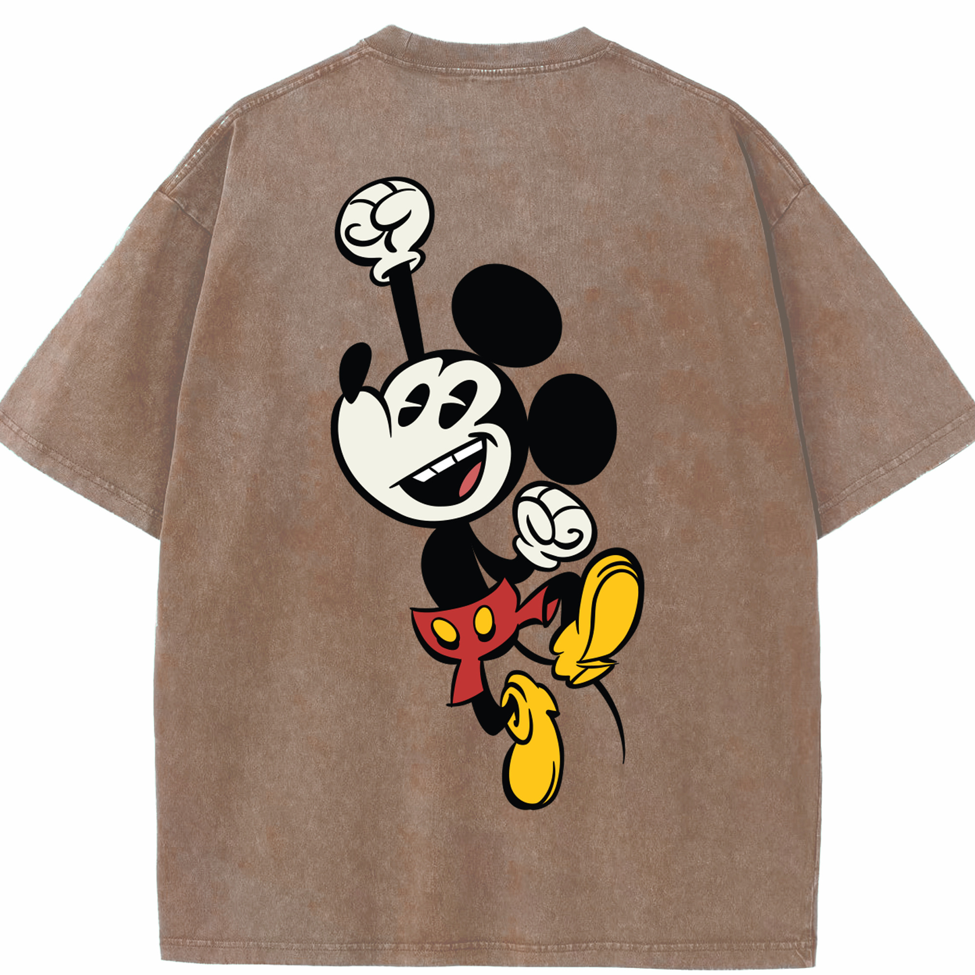 （画像用） ミッキーマウス Mickey Mouse 綿100% ヴィンテージ風 半袖Tシャツ（背面プリント）