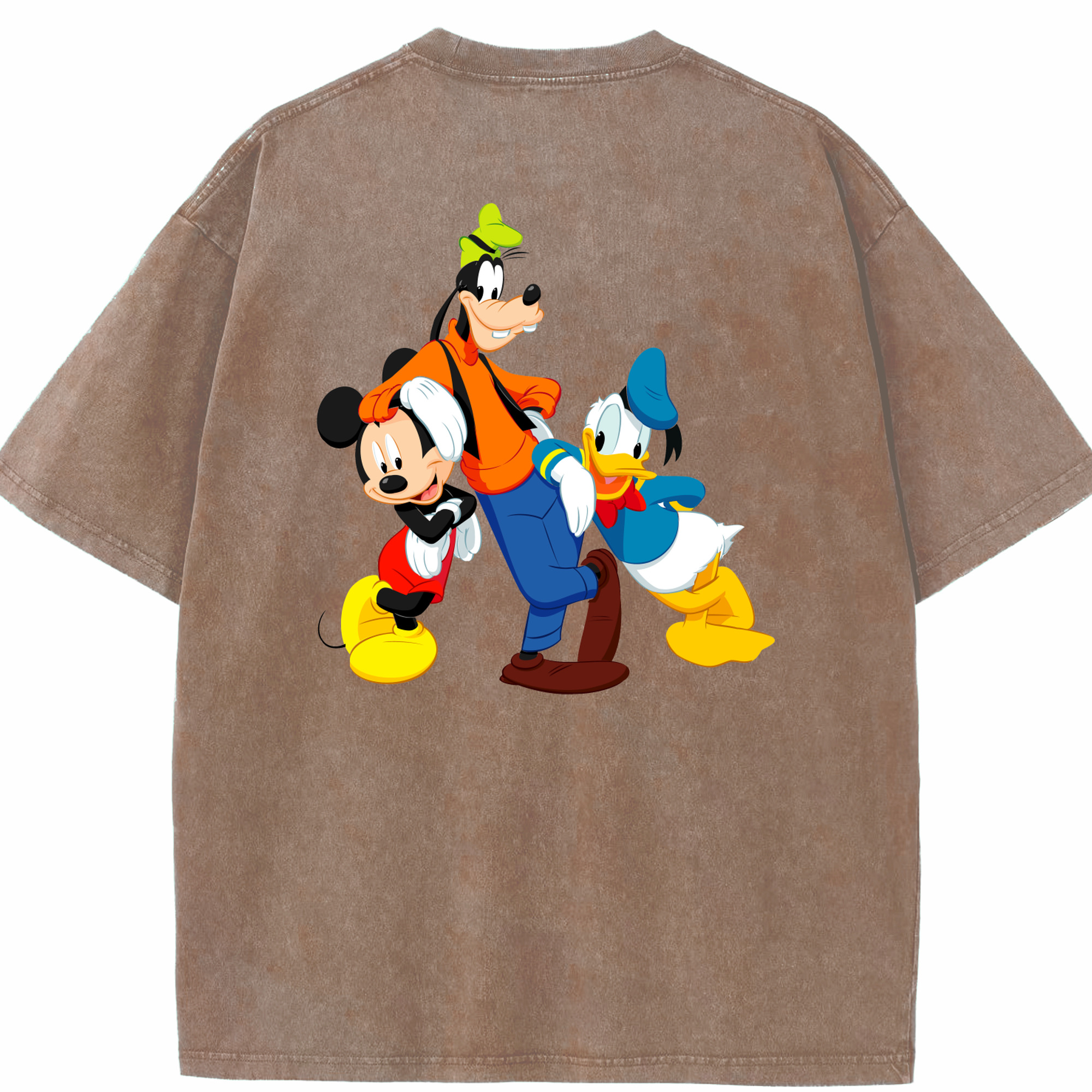 （画像用） ミッキーマウス Mickey Mouse 綿100% ヴィンテージ風 半袖Tシャツ（背面プリント）
