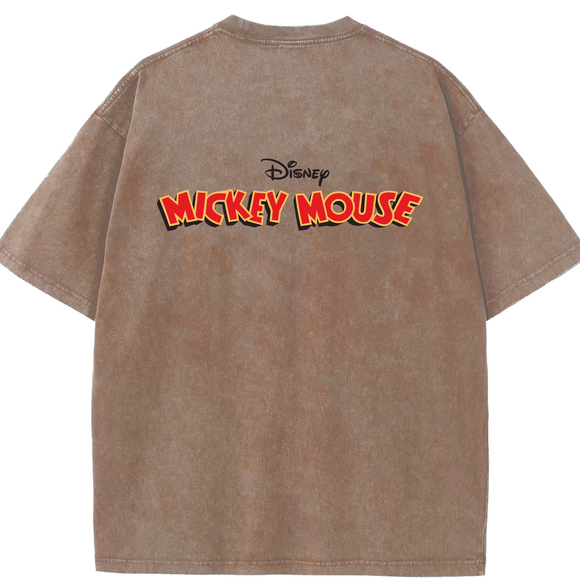 （画像用） ミッキーマウス Mickey Mouse 綿100% ヴィンテージ風 半袖Tシャツ（背面プリント）