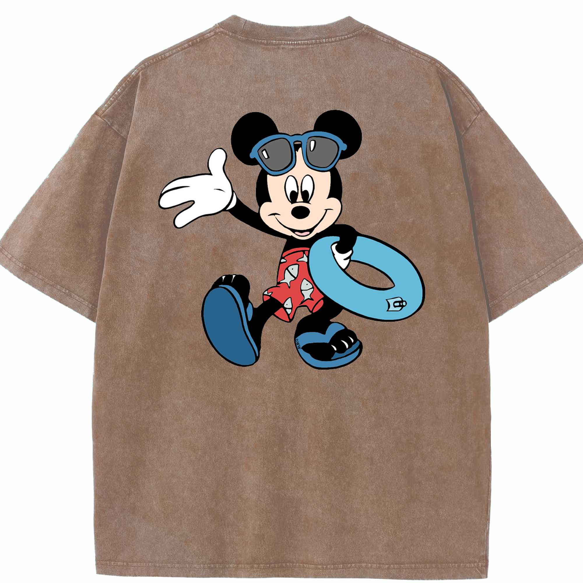 （画像用） ミッキーマウス Mickey Mouse 綿100% ヴィンテージ風 半袖Tシャツ（背面プリント）
