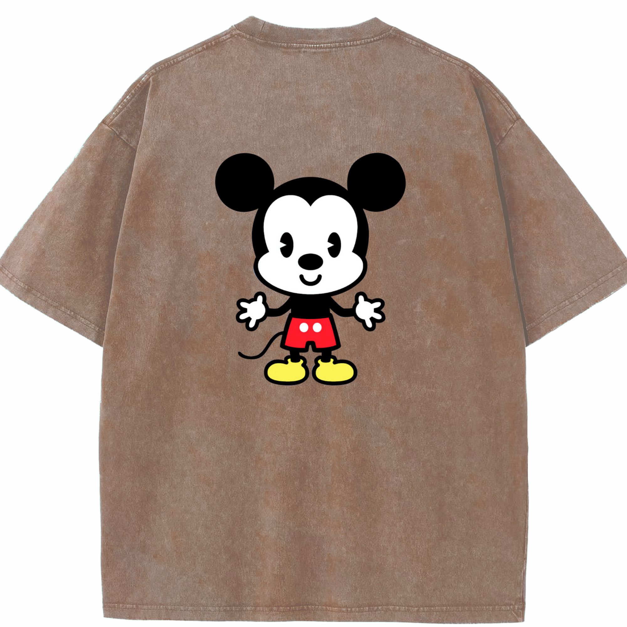 （画像用） ミッキーマウス Mickey Mouse 綿100% ヴィンテージ風 半袖Tシャツ（背面プリント）