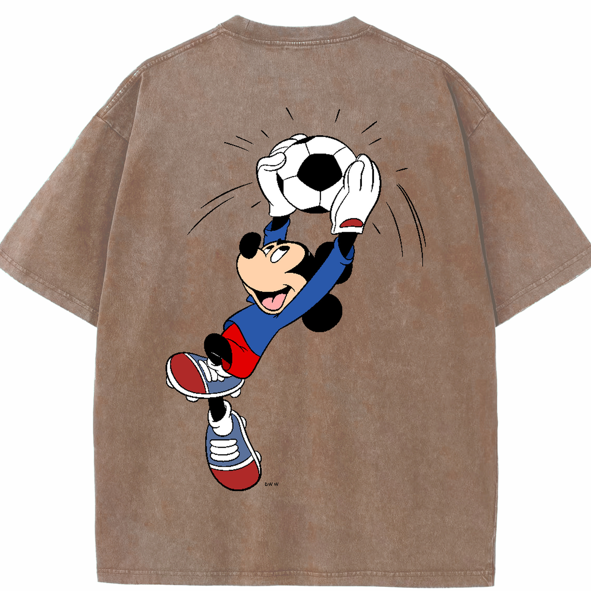 （画像用） ミッキーマウス Mickey Mouse 綿100% ヴィンテージ風 半袖Tシャツ（背面プリント）