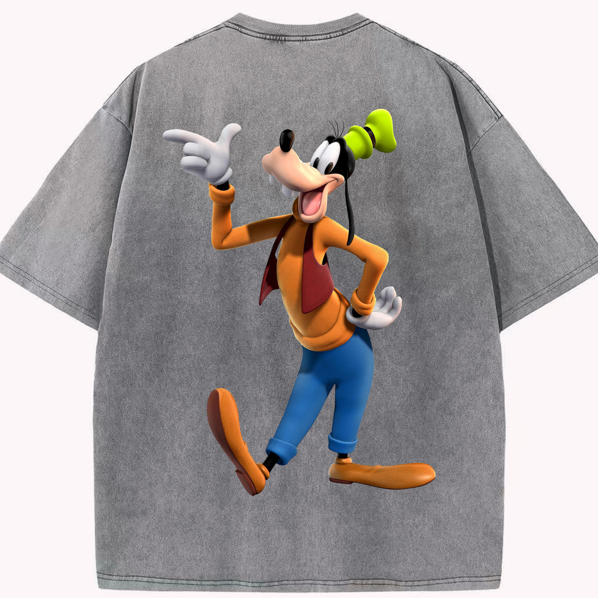 （画像用） ミッキーマウス Mickey Mouse 綿100% ヴィンテージ風 半袖Tシャツ（背面プリント）