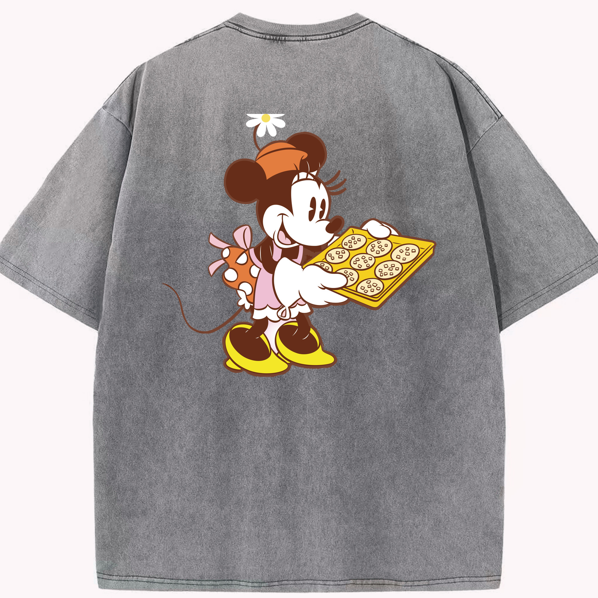 （画像用） ミッキーマウス Mickey Mouse 綿100% ヴィンテージ風 半袖Tシャツ（背面プリント）