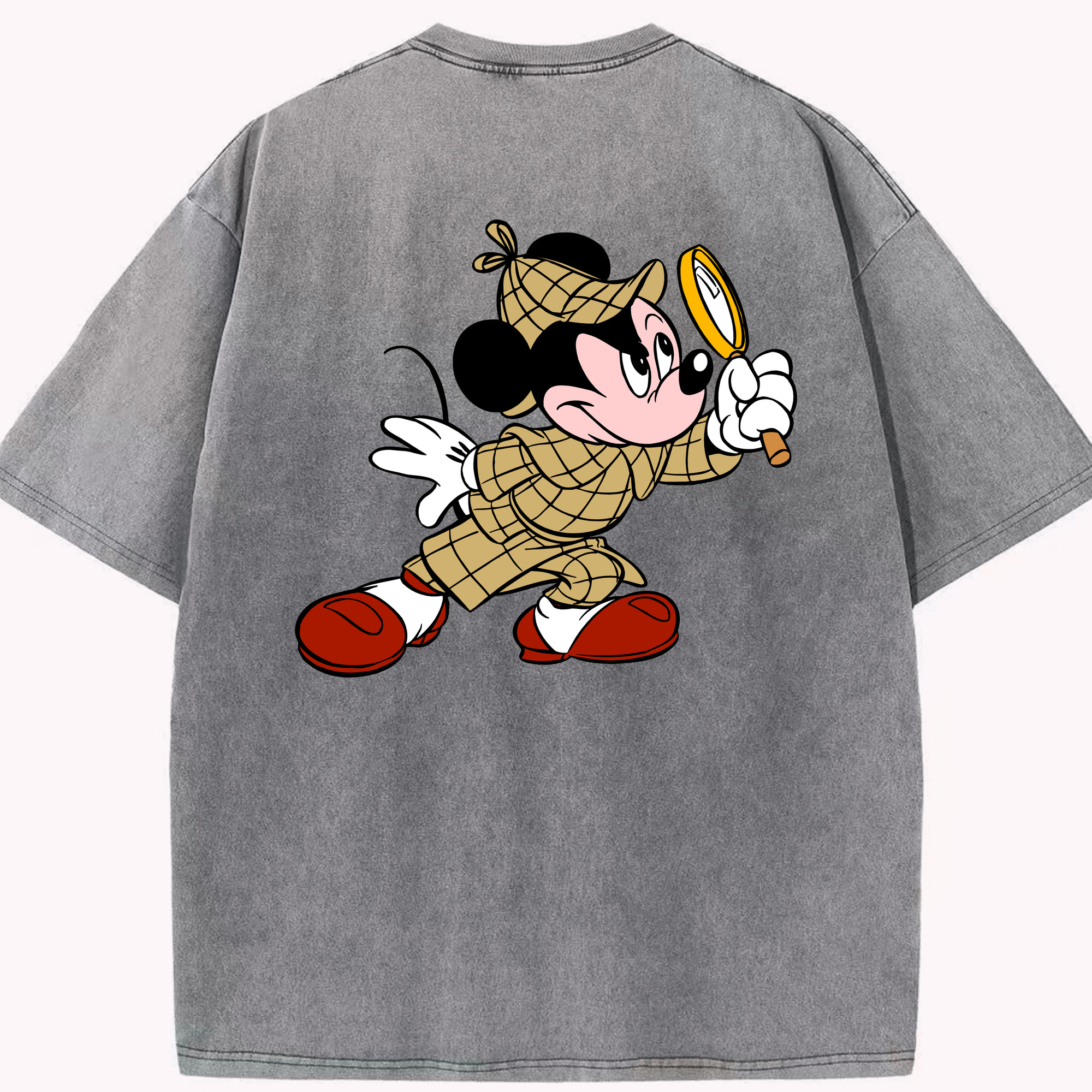 （画像用） ミッキーマウス Mickey Mouse 綿100% ヴィンテージ風 半袖Tシャツ（背面プリント）