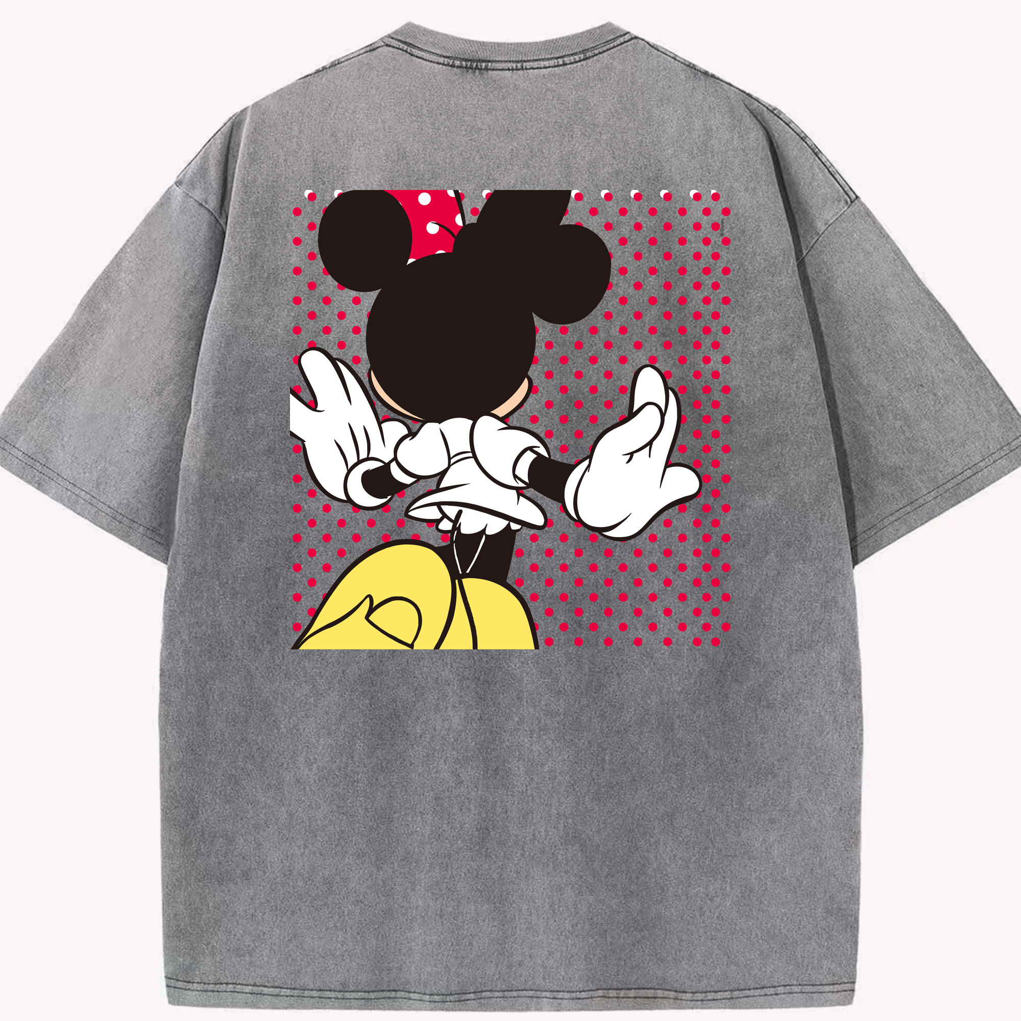 （画像用） ミッキーマウス Mickey Mouse 綿100% ヴィンテージ風 半袖Tシャツ（背面プリント）