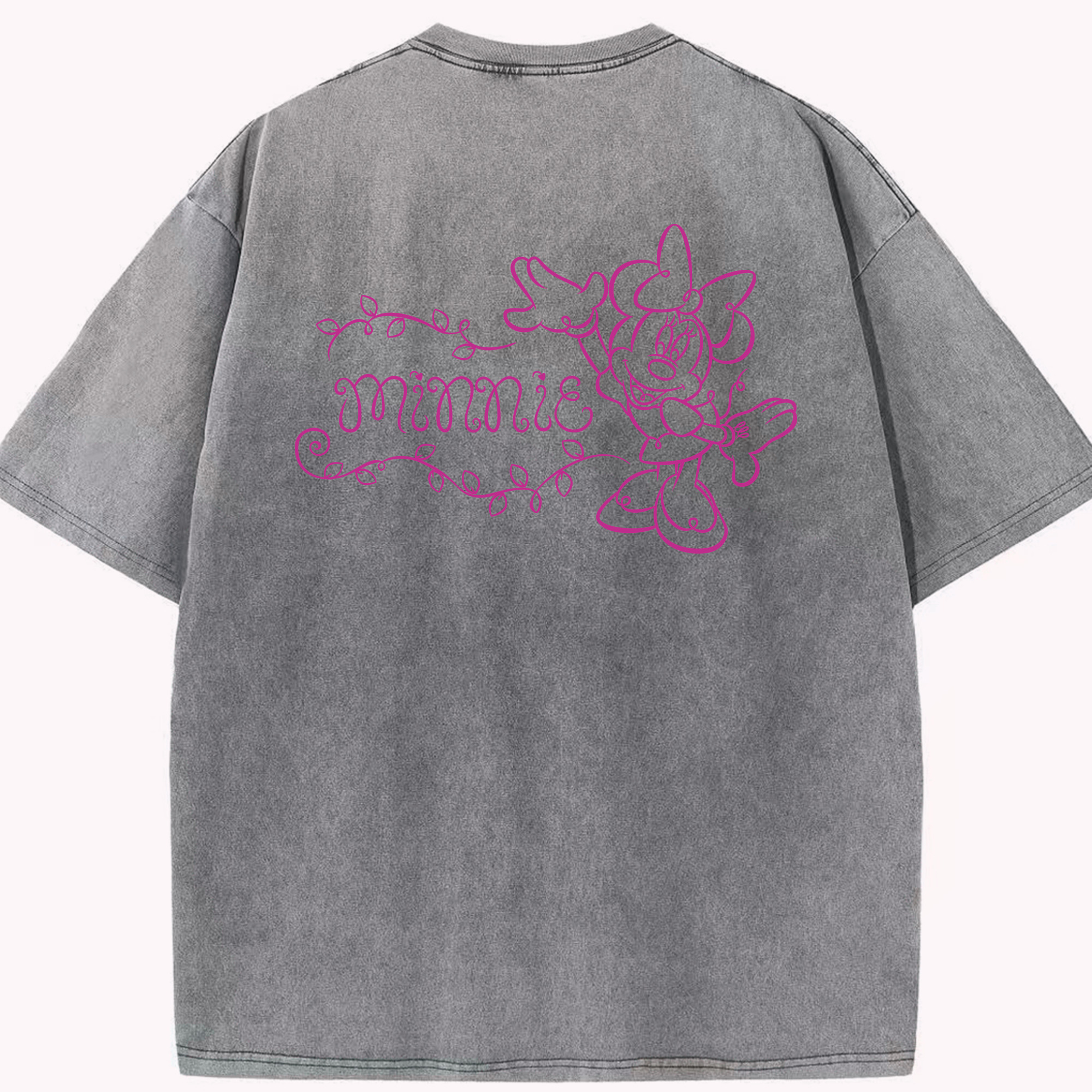 （画像用） ミッキーマウス Mickey Mouse 綿100% ヴィンテージ風 半袖Tシャツ（背面プリント）