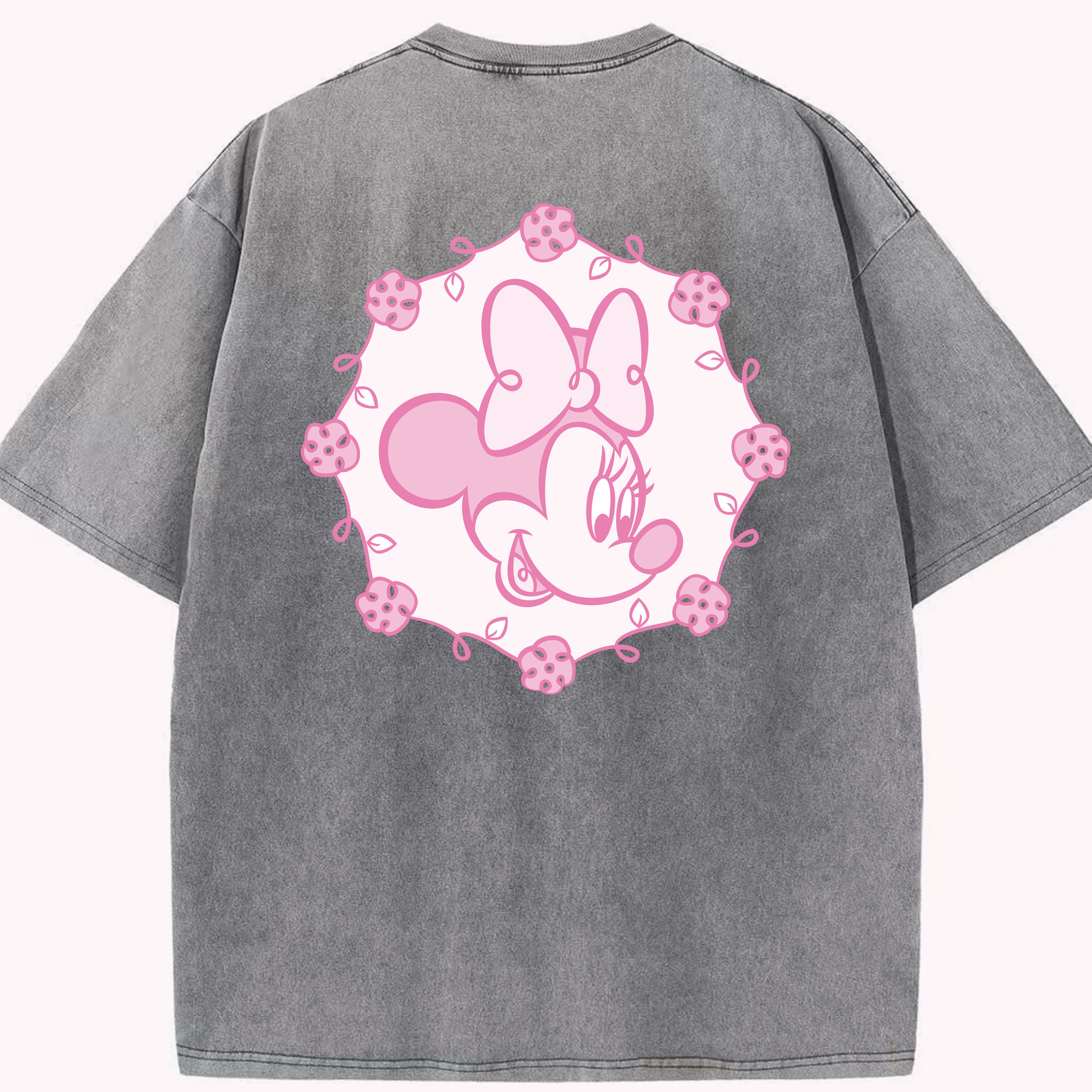 （画像用） ミッキーマウス Mickey Mouse 綿100% ヴィンテージ風 半袖Tシャツ（背面プリント）