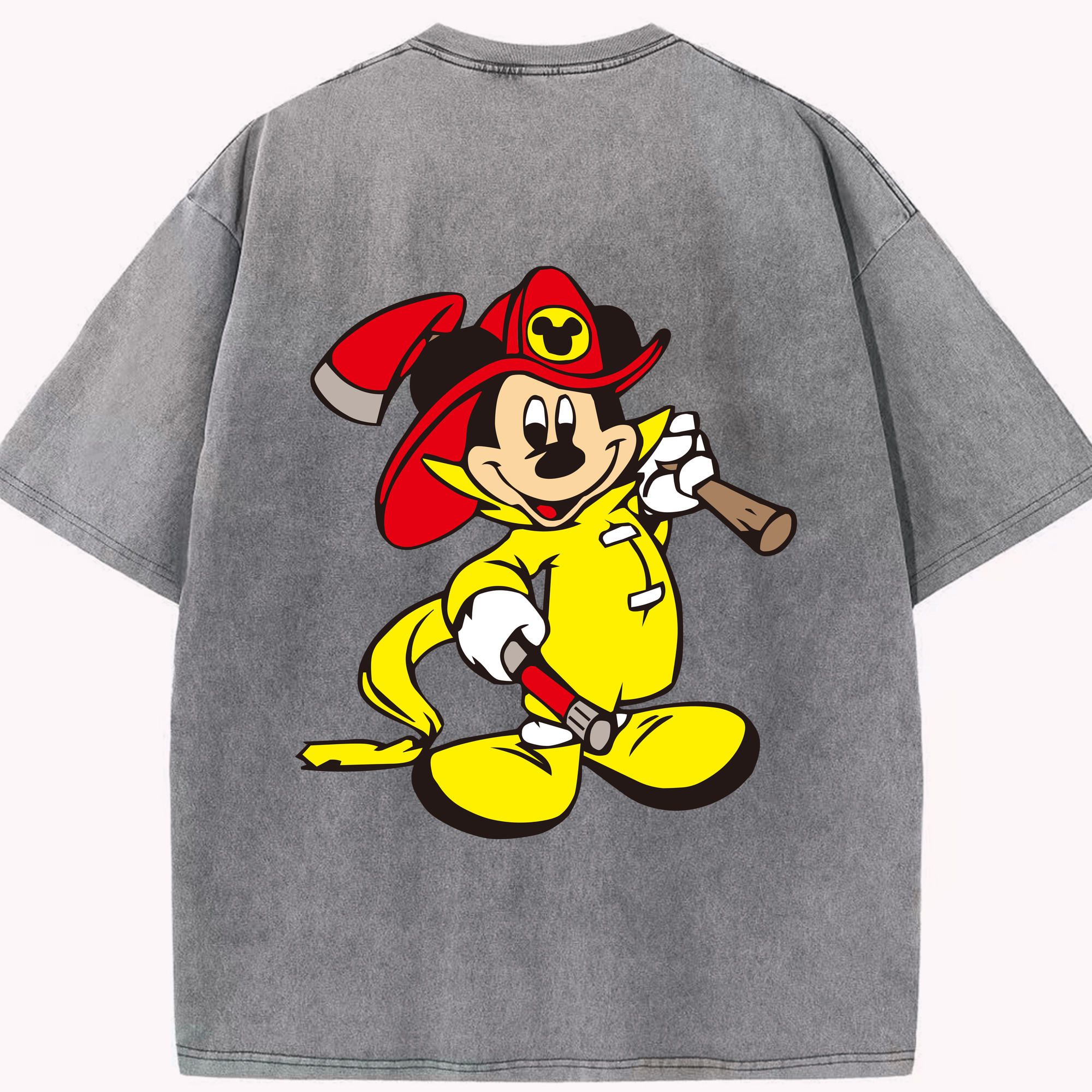 （画像用） ミッキーマウス Mickey Mouse 綿100% ヴィンテージ風 半袖Tシャツ（背面プリント）
