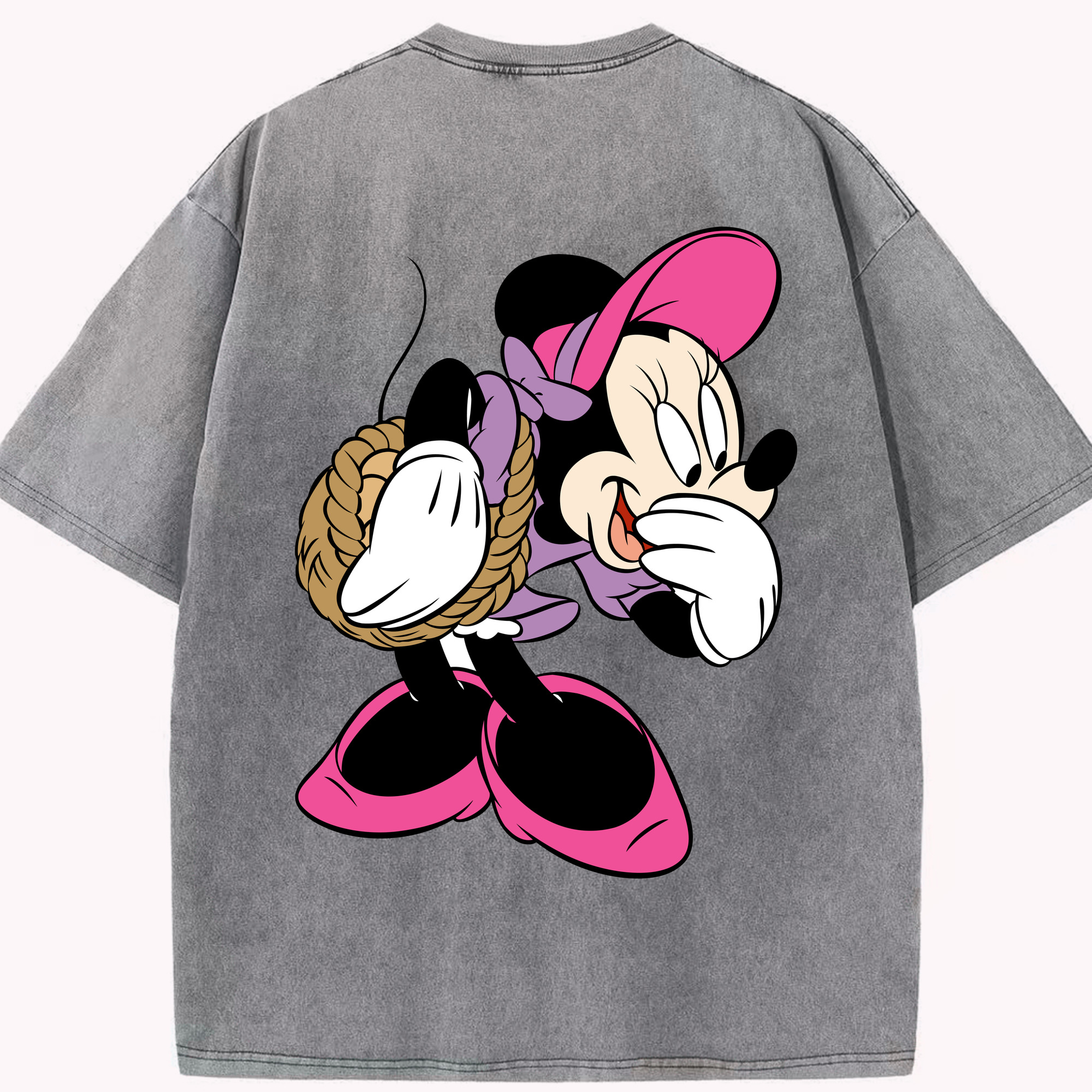 （画像用） ミッキーマウス Mickey Mouse 綿100% ヴィンテージ風 半袖Tシャツ（背面プリント）