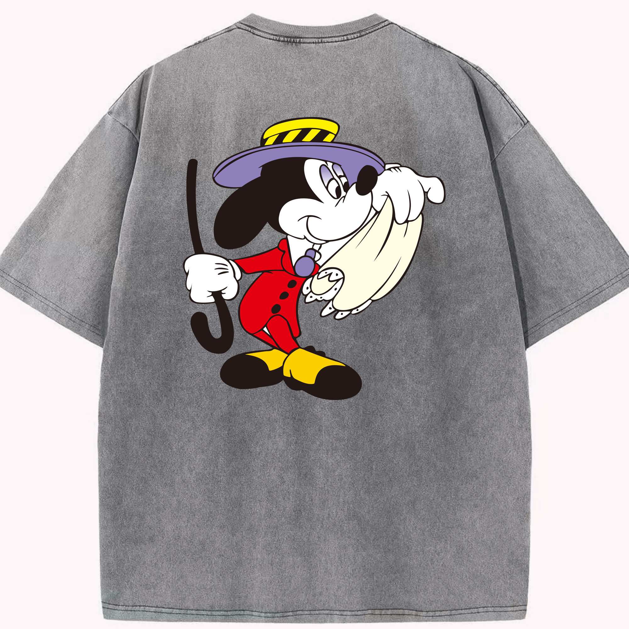 （画像用） ミッキーマウス Mickey Mouse 綿100% ヴィンテージ風 半袖Tシャツ（背面プリント）