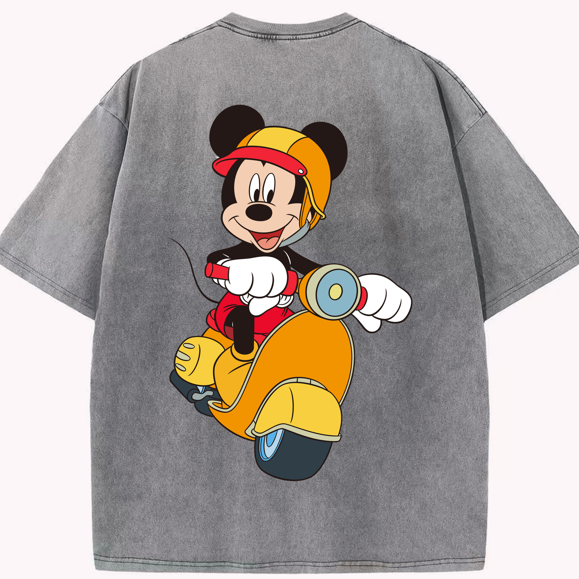 （画像用） ミッキーマウス Mickey Mouse 綿100% ヴィンテージ風 半袖Tシャツ（背面プリント）