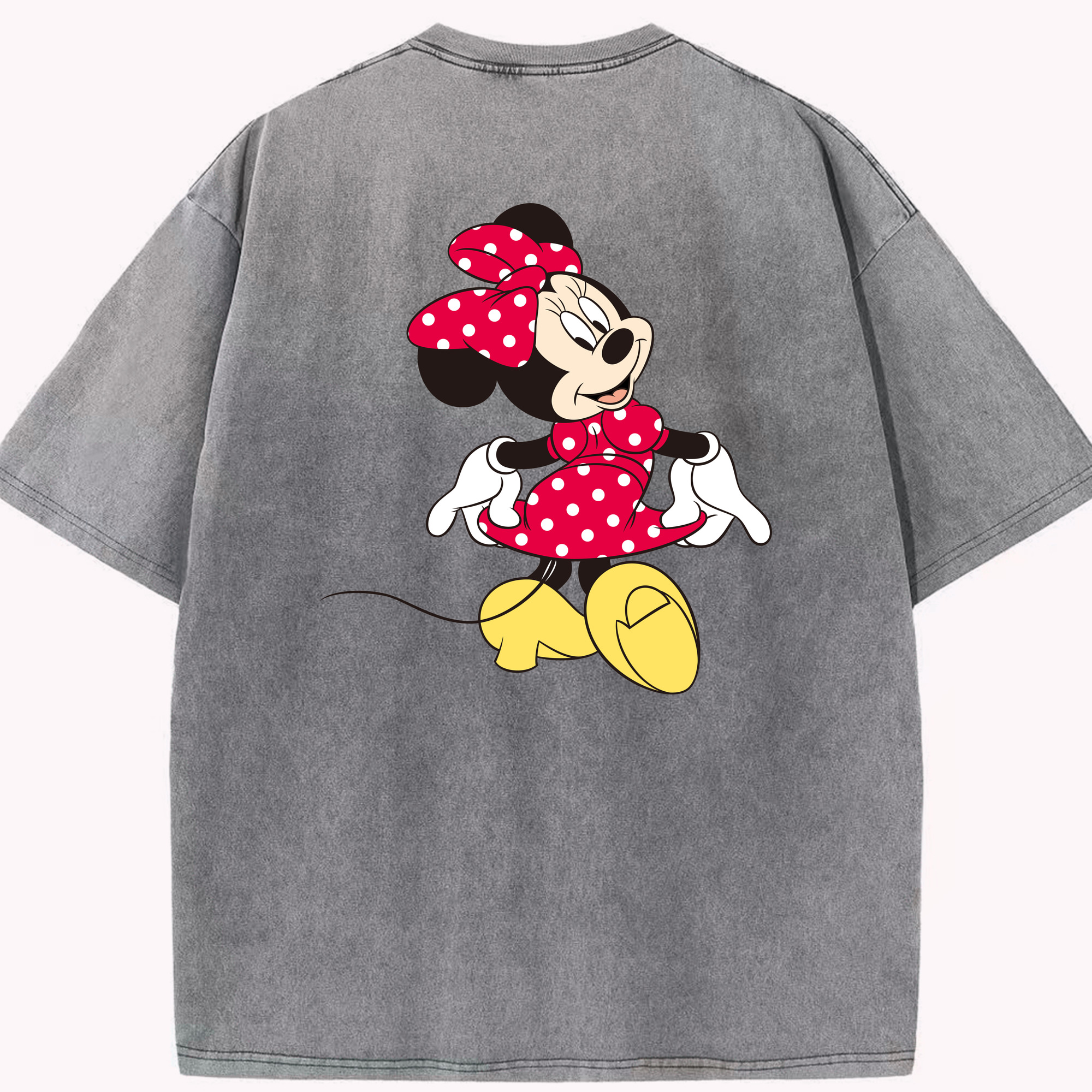 （画像用） ミッキーマウス Mickey Mouse 綿100% ヴィンテージ風 半袖Tシャツ（背面プリント）