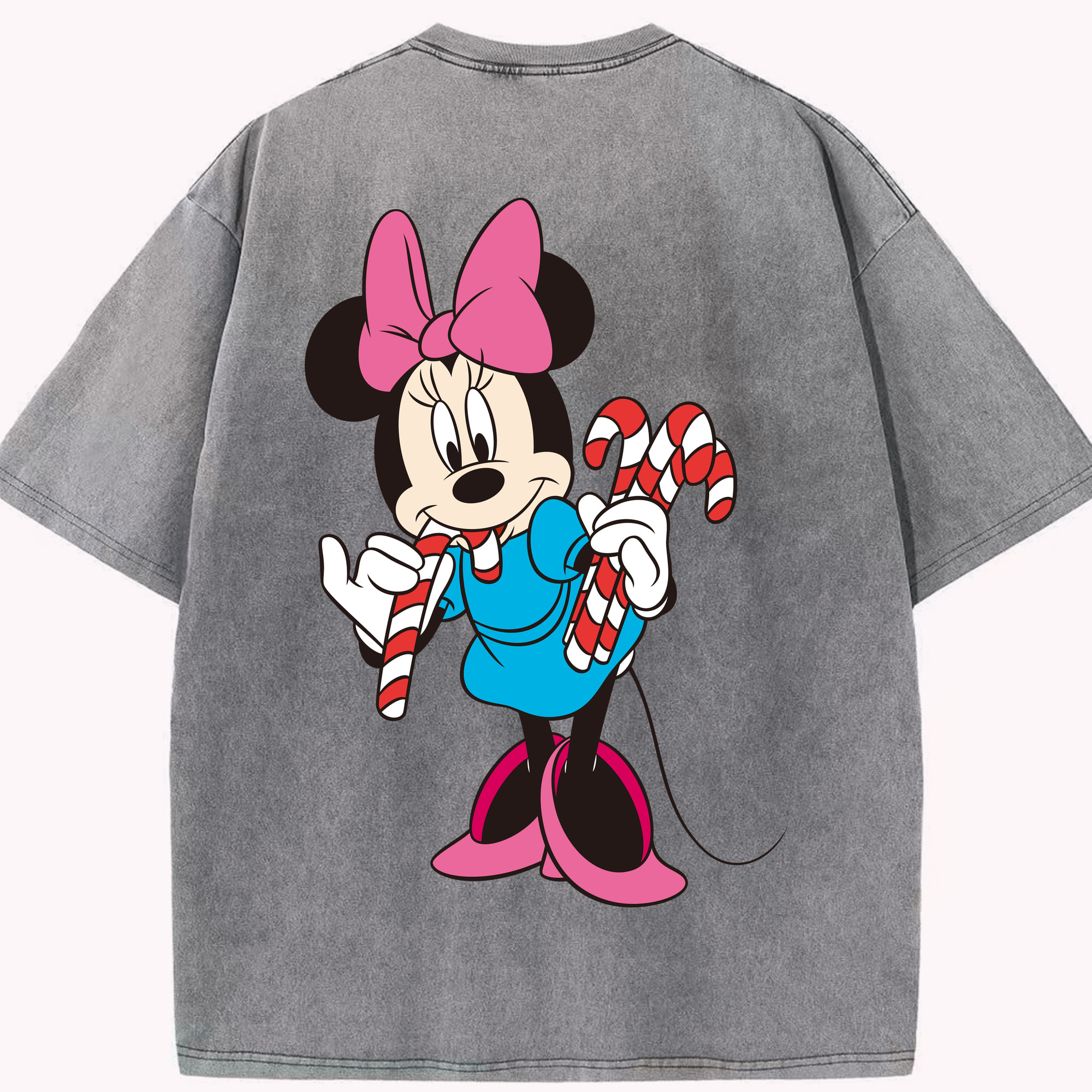（画像用） ミッキーマウス Mickey Mouse 綿100% ヴィンテージ風 半袖Tシャツ（背面プリント）