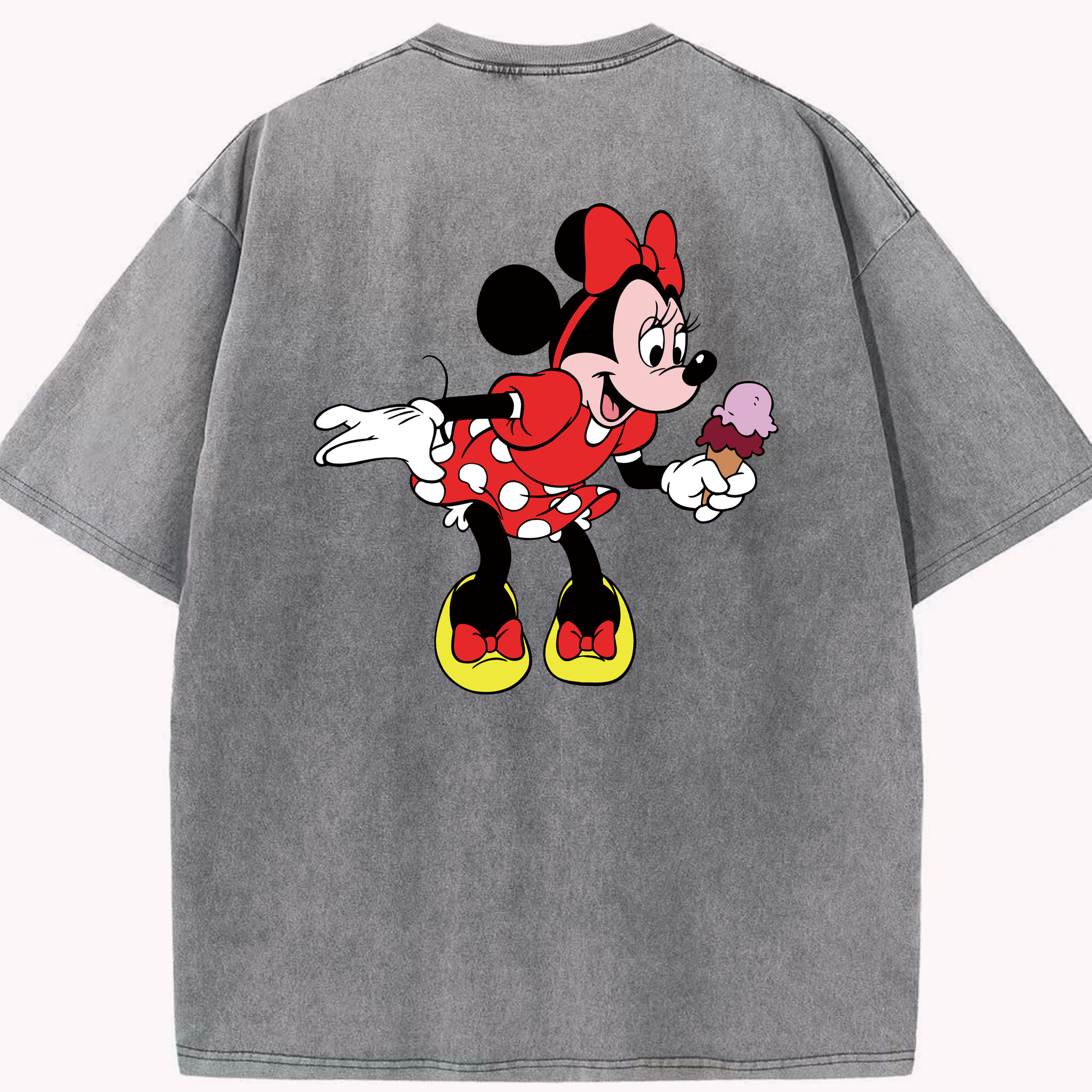 （画像用） ミッキーマウス Mickey Mouse 綿100% ヴィンテージ風 半袖Tシャツ（背面プリント）
