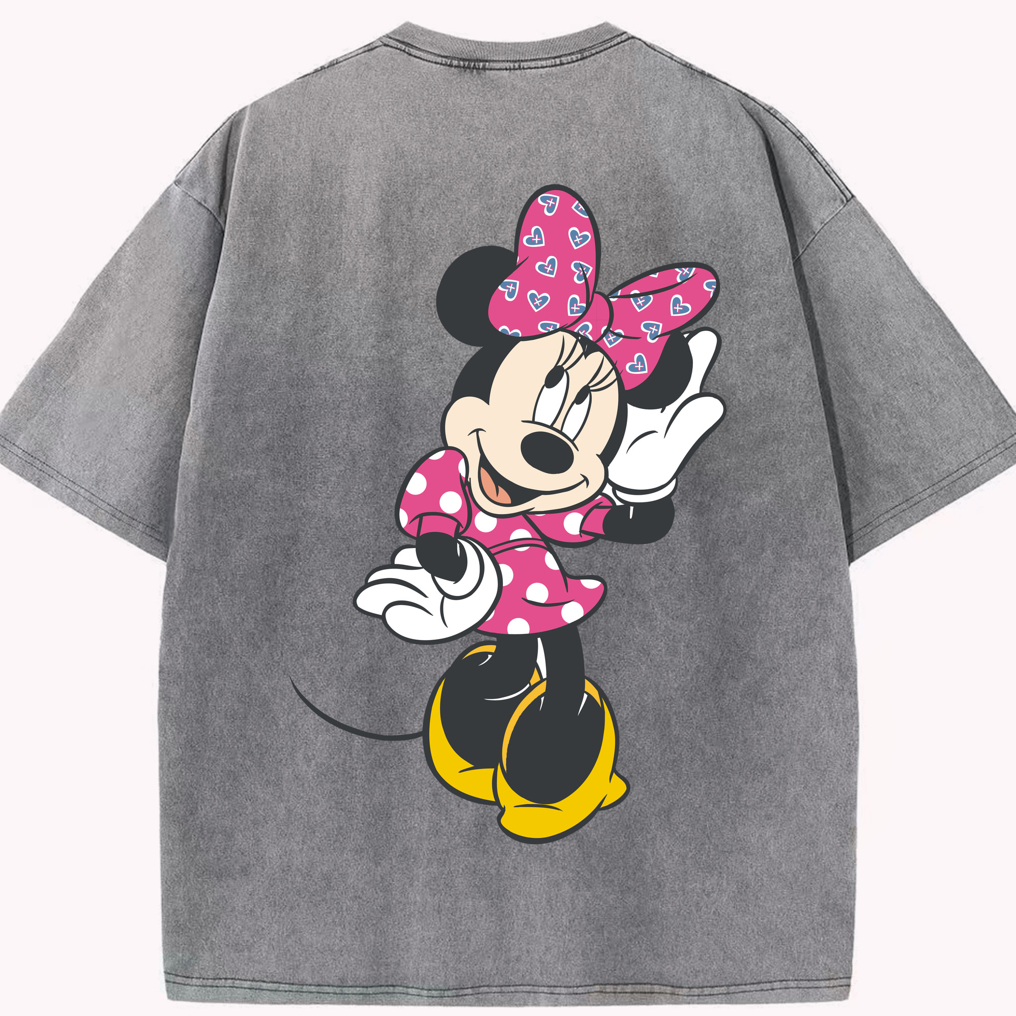 （画像用） ミッキーマウス Mickey Mouse 綿100% ヴィンテージ風 半袖Tシャツ（背面プリント）