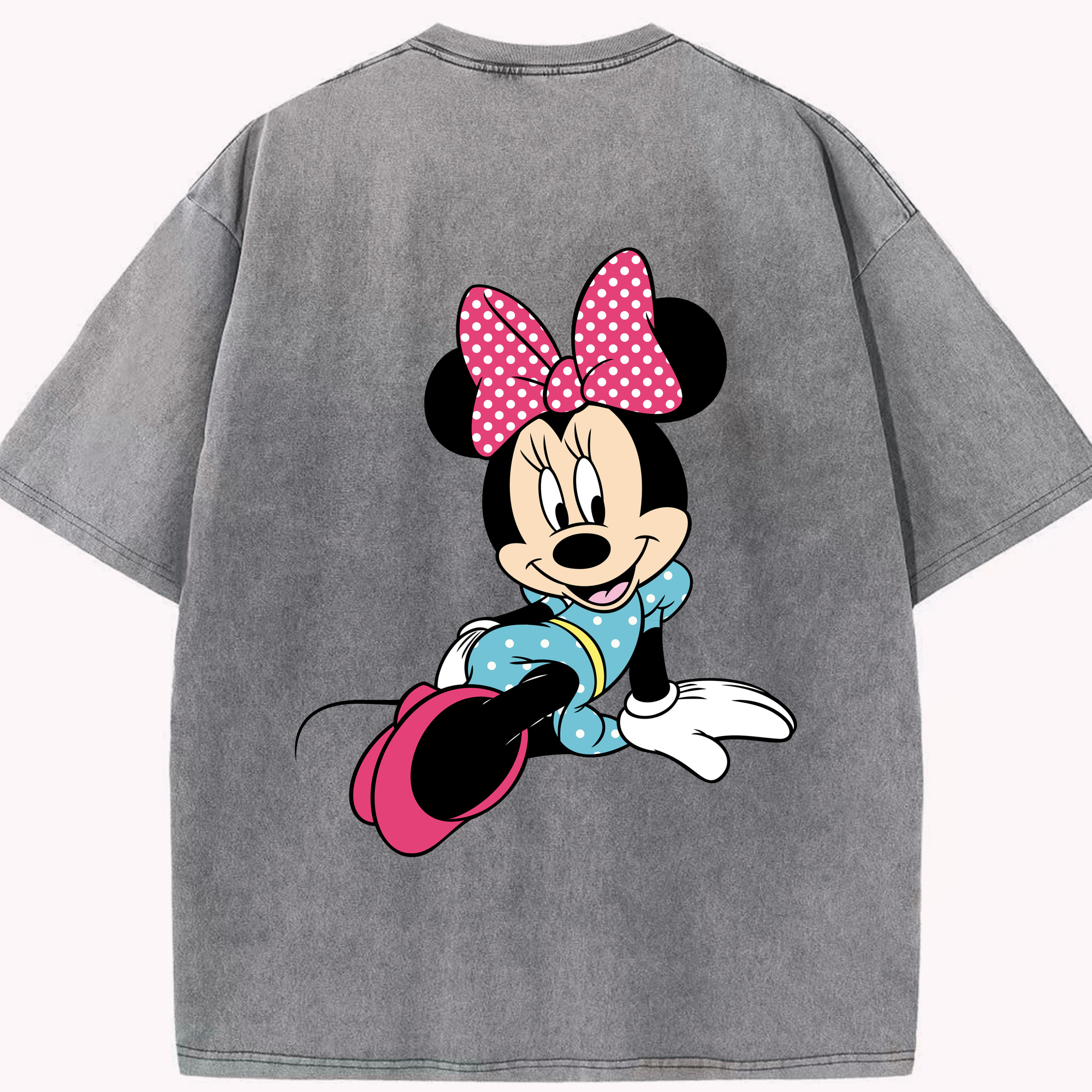 （画像用） ミッキーマウス Mickey Mouse 綿100% ヴィンテージ風 半袖Tシャツ（背面プリント）