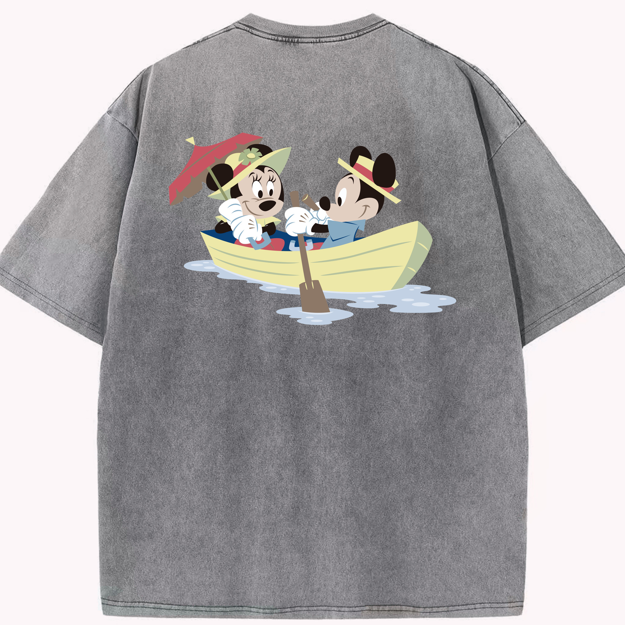 （画像用） ミッキーマウス Mickey Mouse 綿100% ヴィンテージ風 半袖Tシャツ（背面プリント）