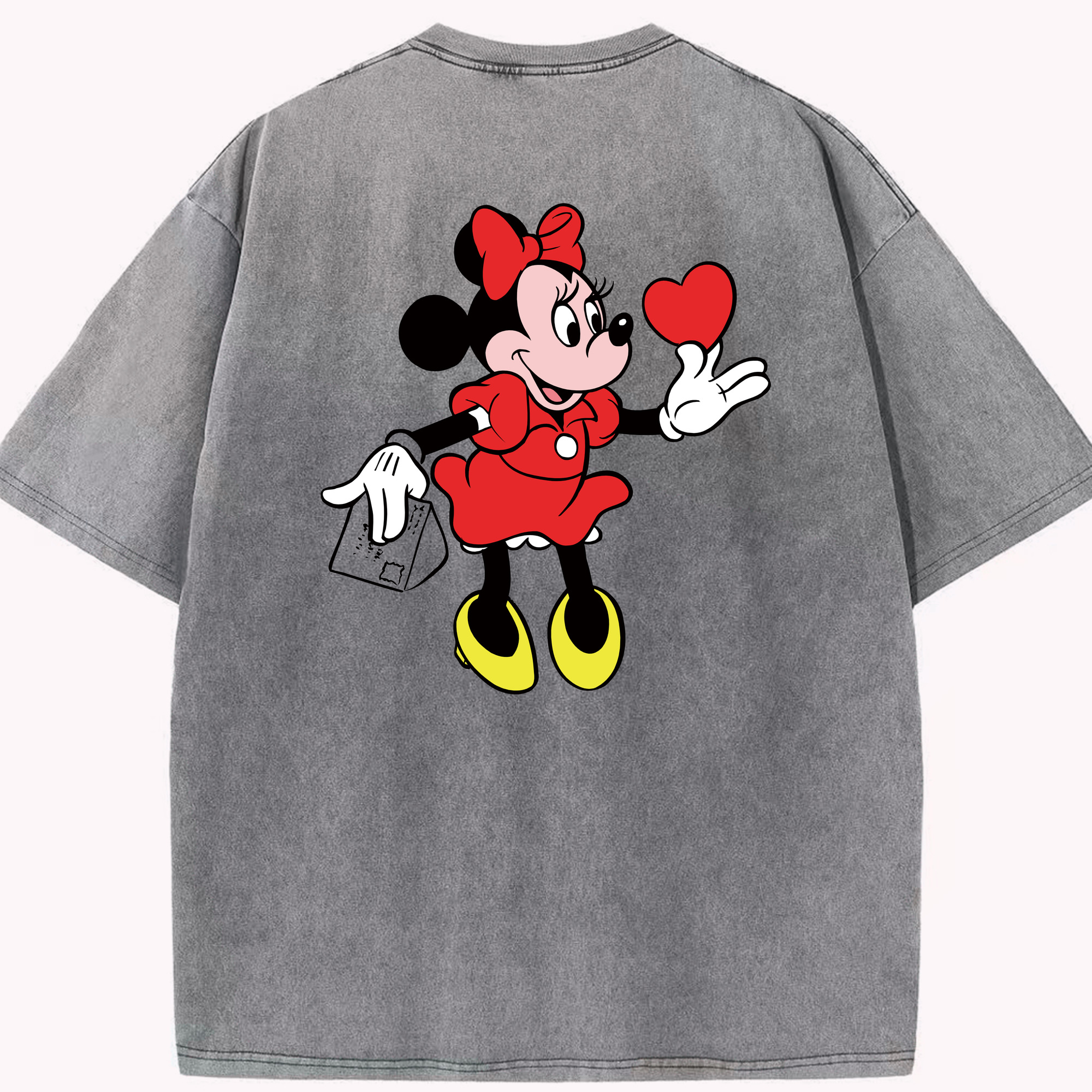 （画像用） ミッキーマウス Mickey Mouse 綿100% ヴィンテージ風 半袖Tシャツ（背面プリント）