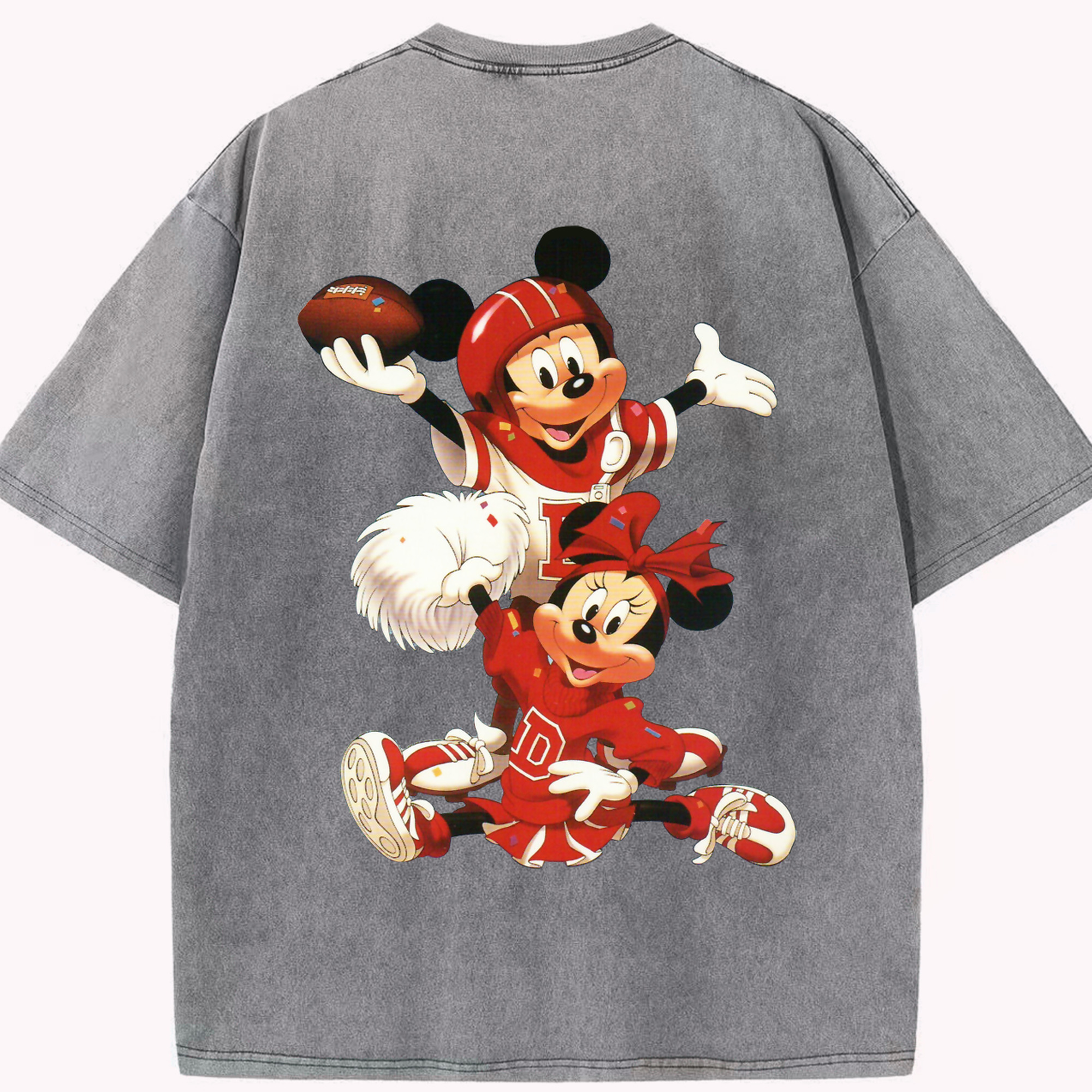 （画像用） ミッキーマウス Mickey Mouse 綿100% ヴィンテージ風 半袖Tシャツ（背面プリント）
