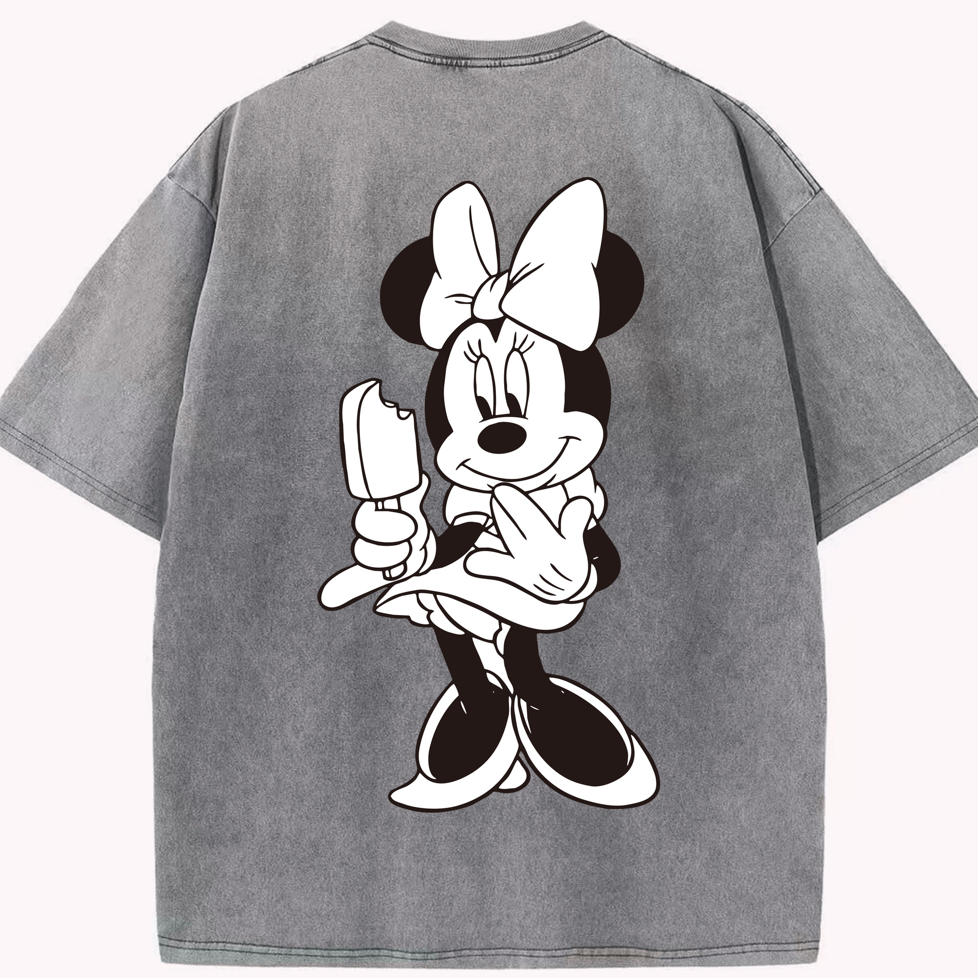 （画像用） ミッキーマウス Mickey Mouse 綿100% ヴィンテージ風 半袖Tシャツ（背面プリント）