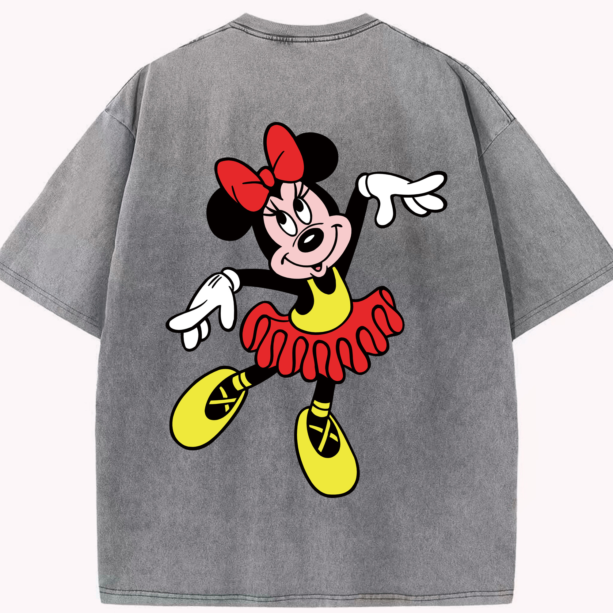 （画像用） ミッキーマウス Mickey Mouse 綿100% ヴィンテージ風 半袖Tシャツ（背面プリント）