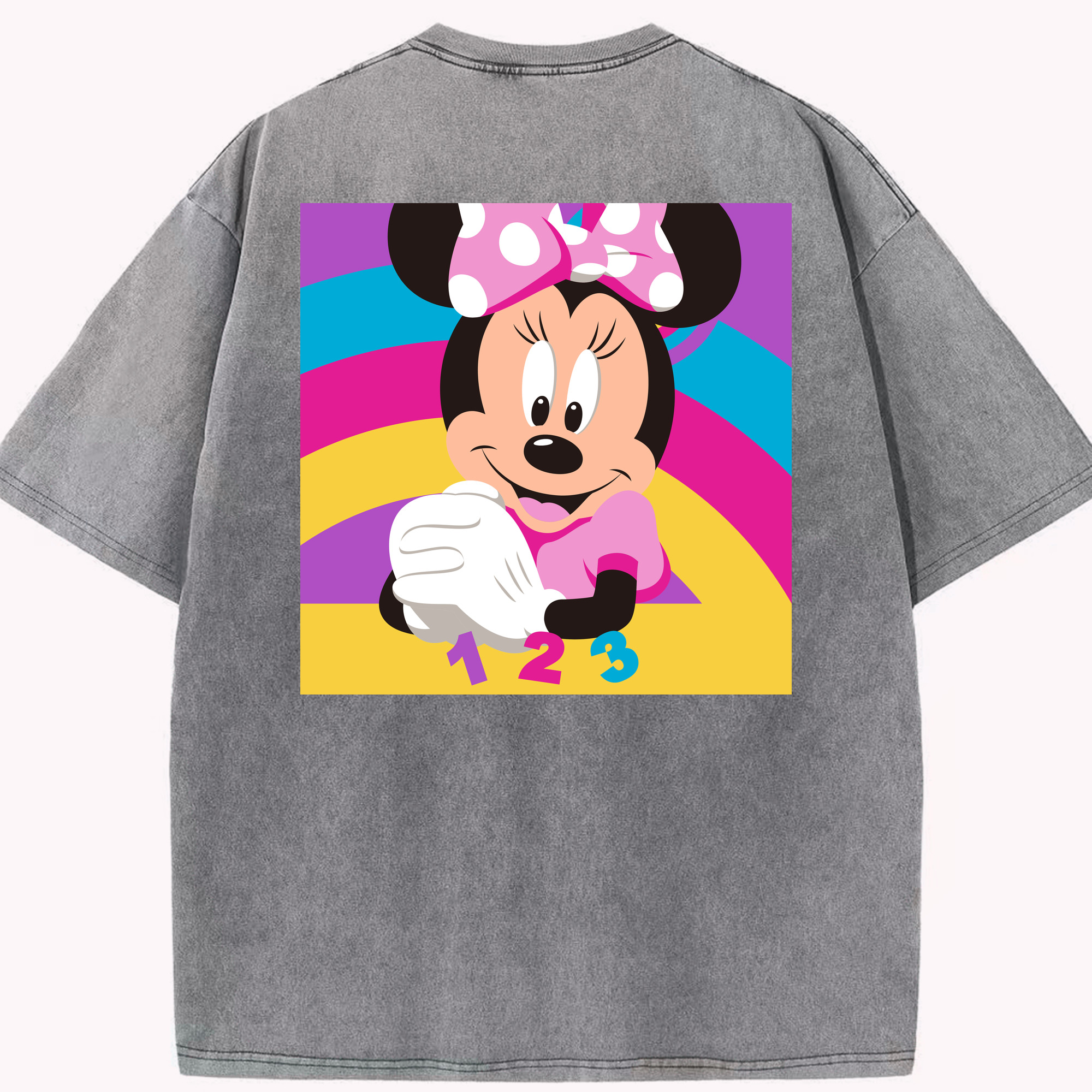 （画像用） ミッキーマウス Mickey Mouse 綿100% ヴィンテージ風 半袖Tシャツ（背面プリント）