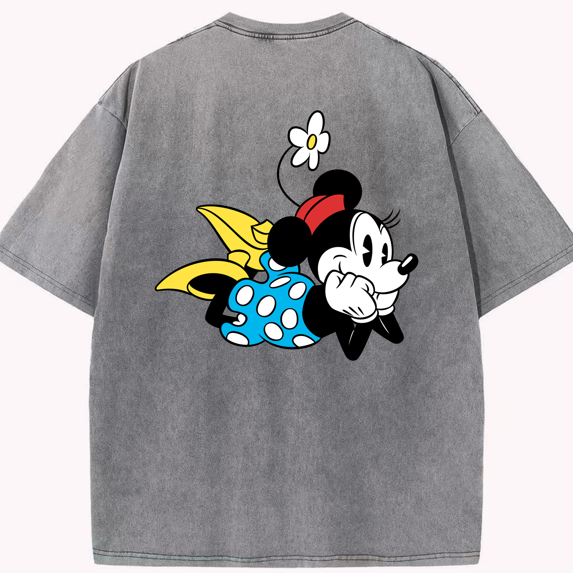 （画像用） ミッキーマウス Mickey Mouse 綿100% ヴィンテージ風 半袖Tシャツ（背面プリント）