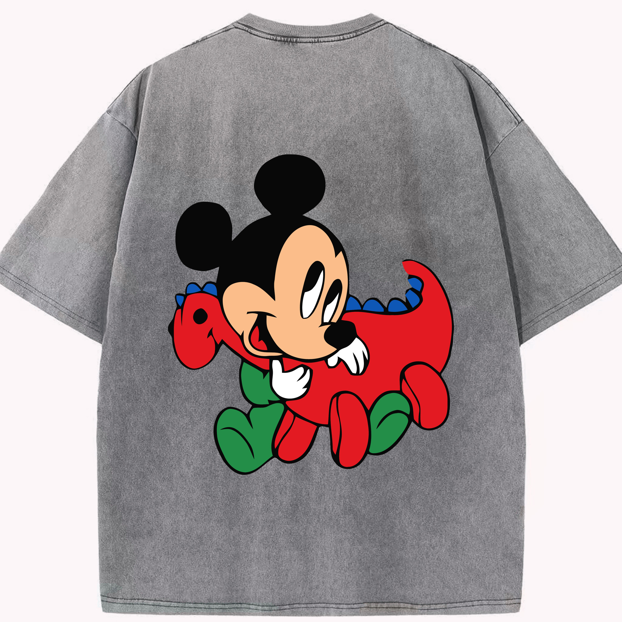 （画像用） ミッキーマウス Mickey Mouse 綿100% ヴィンテージ風 半袖Tシャツ（背面プリント）