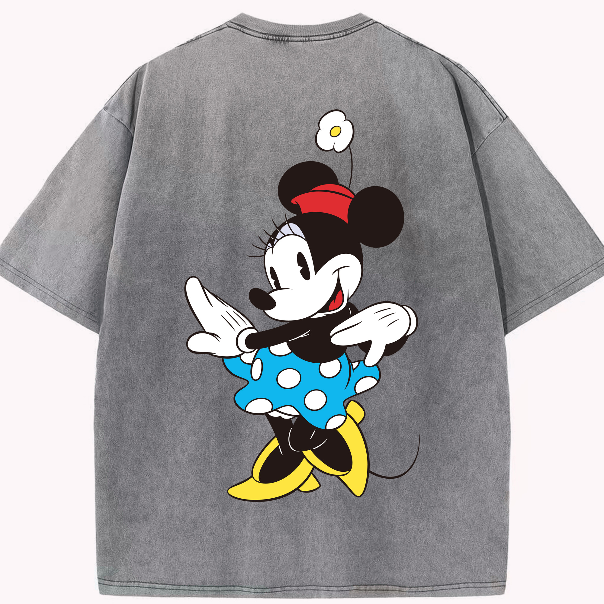 （画像用） ミッキーマウス Mickey Mouse 綿100% ヴィンテージ風 半袖Tシャツ（背面プリント）
