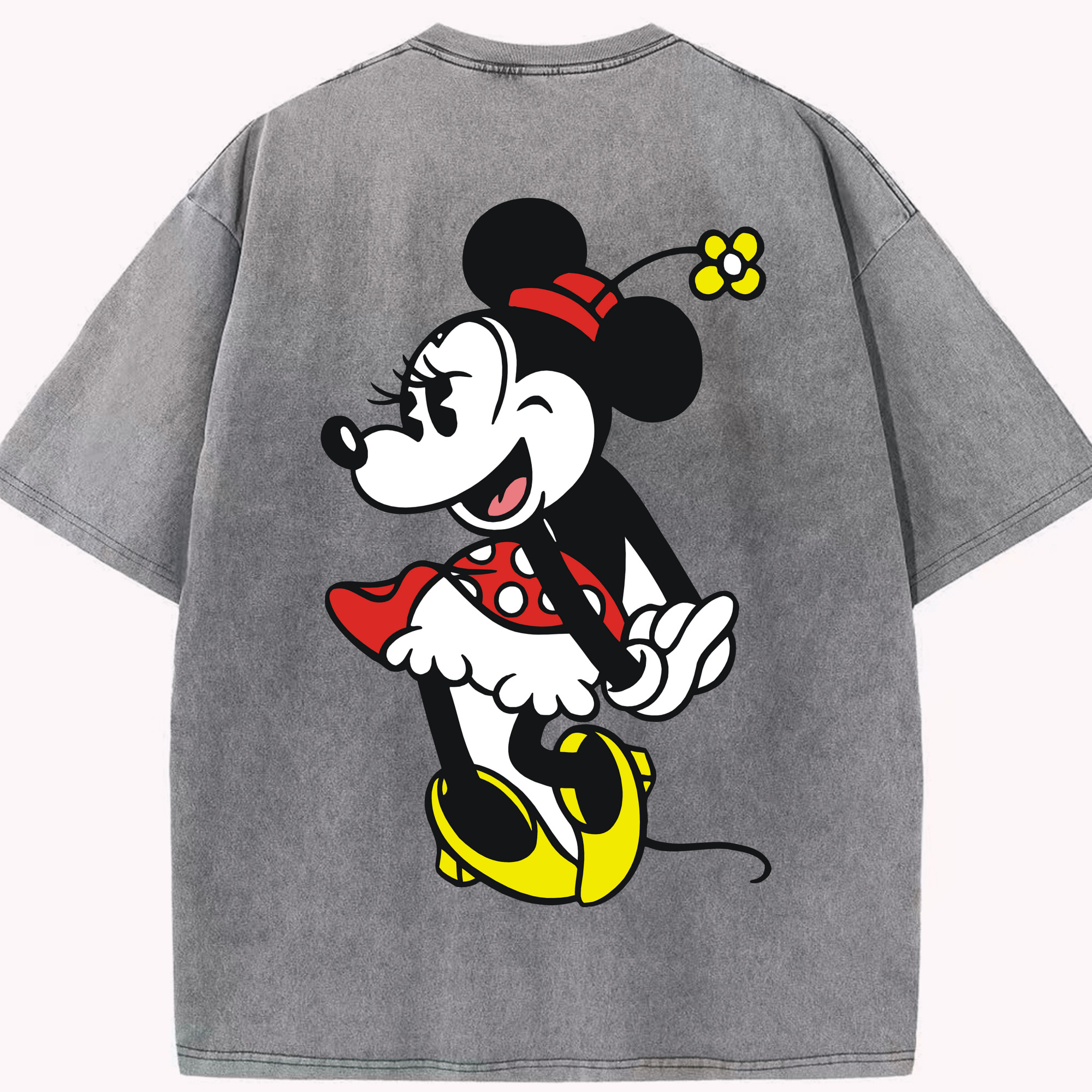 （画像用） ミッキーマウス Mickey Mouse 綿100% ヴィンテージ風 半袖Tシャツ（背面プリント）