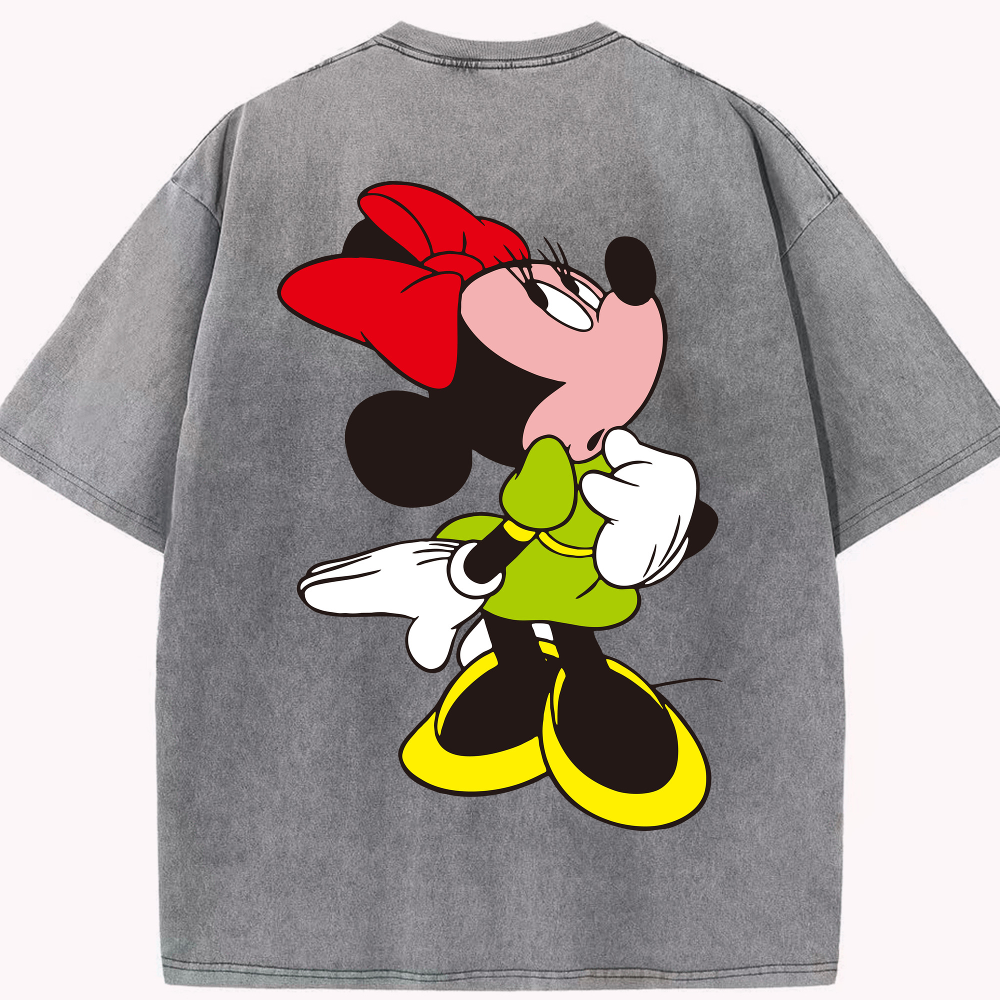 ミッキーマウス Mickey Mouse 綿100% ヴィンテージ風 半袖Tシャツ（背面プリント）