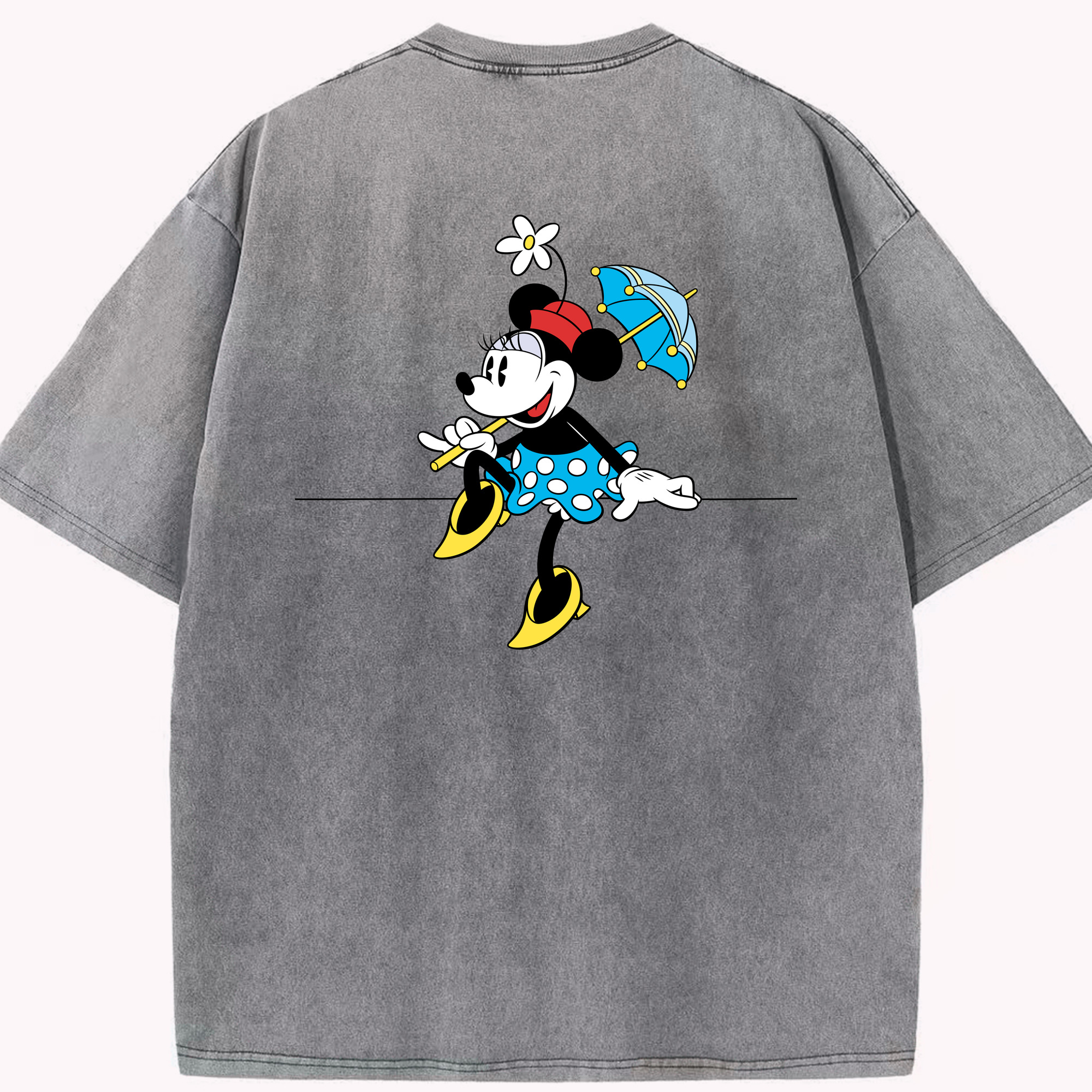 （画像用） ミッキーマウス Mickey Mouse 綿100% ヴィンテージ風 半袖Tシャツ（背面プリント）