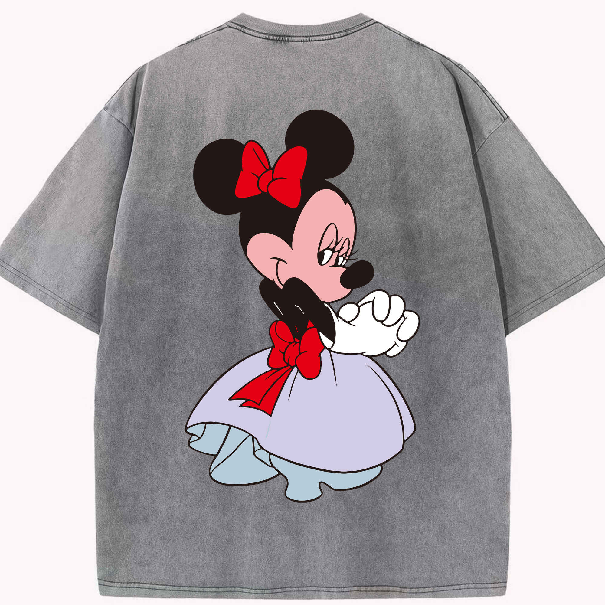 （画像用） ミッキーマウス Mickey Mouse 綿100% ヴィンテージ風 半袖Tシャツ（背面プリント）
