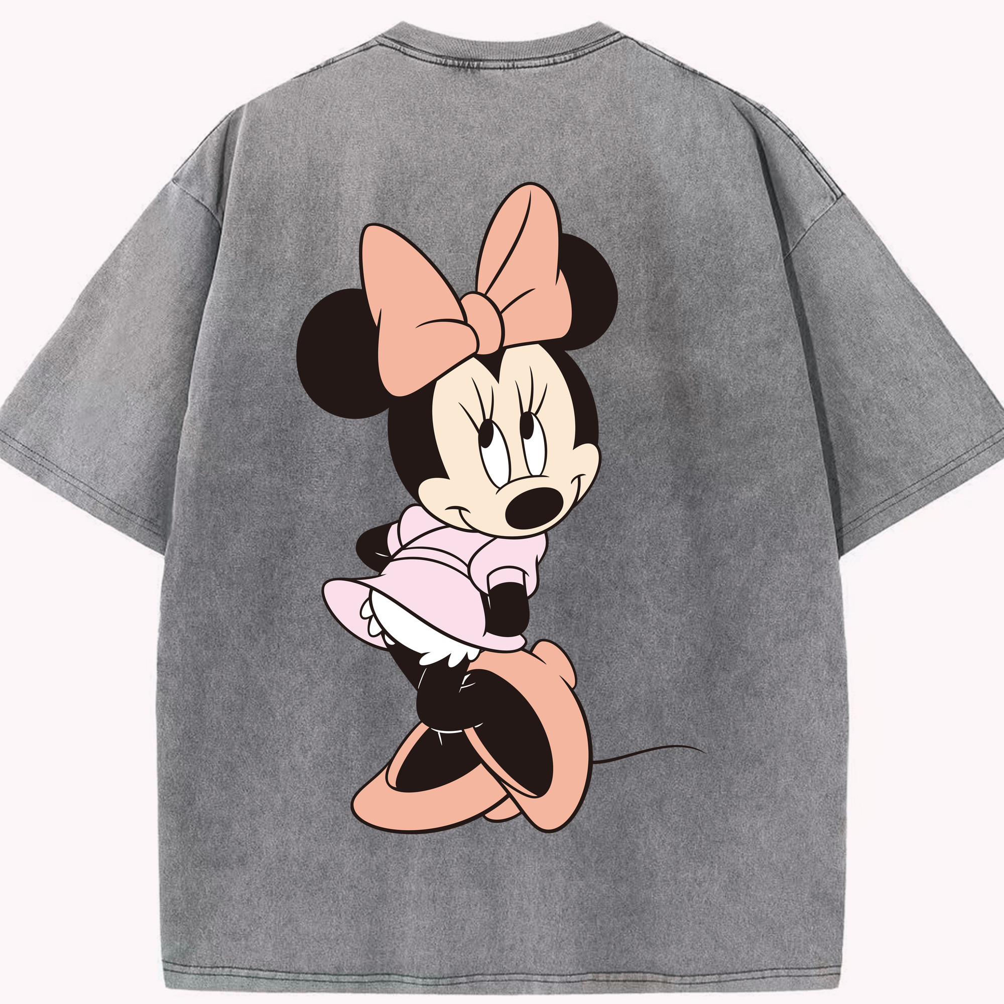 ミッキーマウス Mickey Mouse 綿100% ヴィンテージ風 半袖Tシャツ（背面プリント）