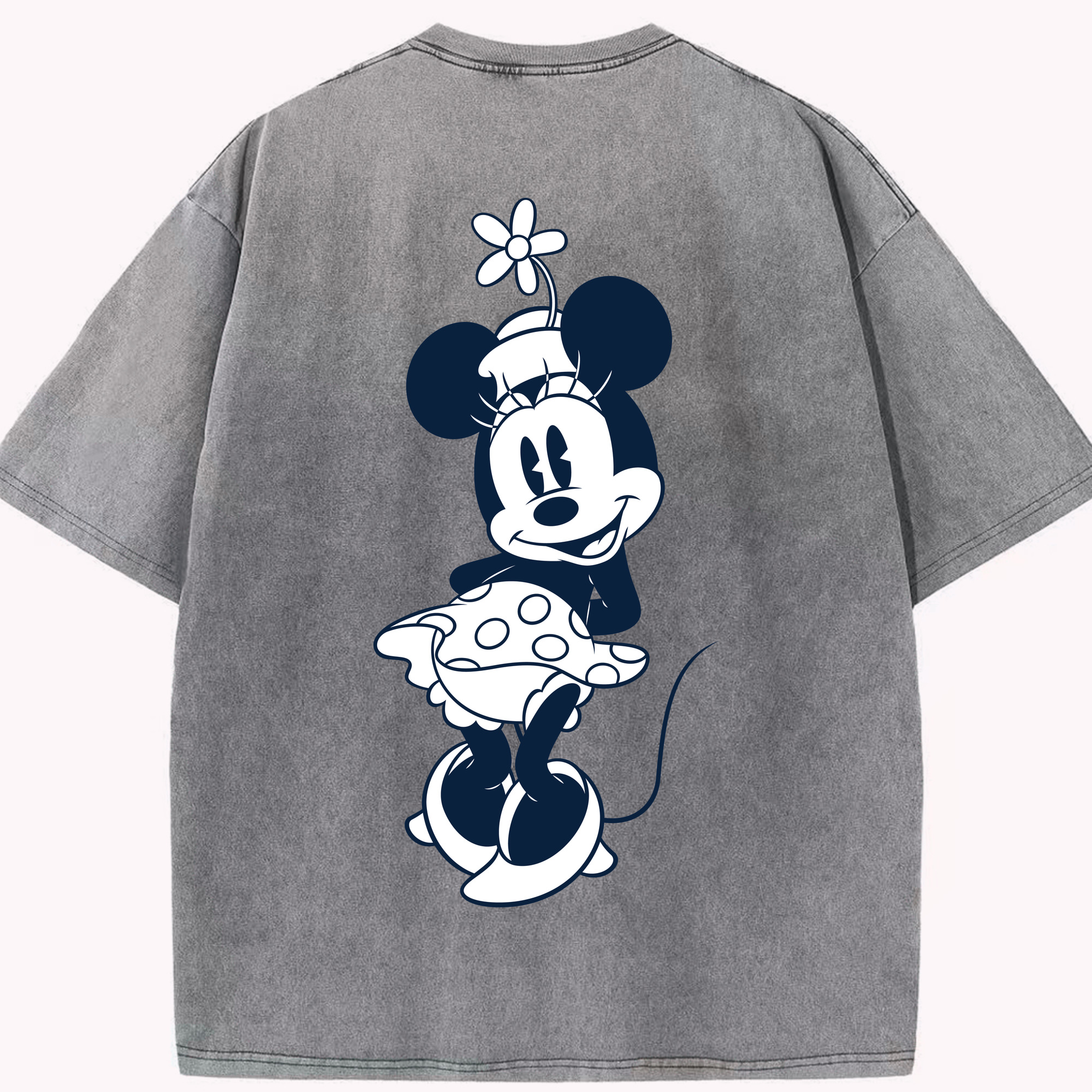 （画像用） ミッキーマウス Mickey Mouse 綿100% ヴィンテージ風 半袖Tシャツ（背面プリント）