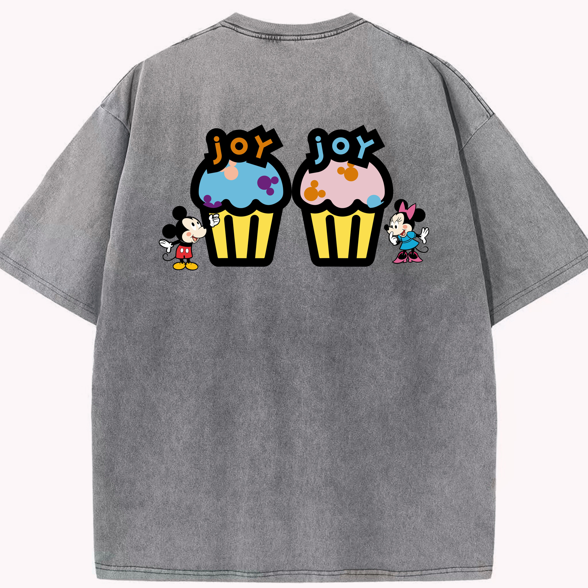 （画像用） ミッキーマウス Mickey Mouse 綿100% ヴィンテージ風 半袖Tシャツ（背面プリント）