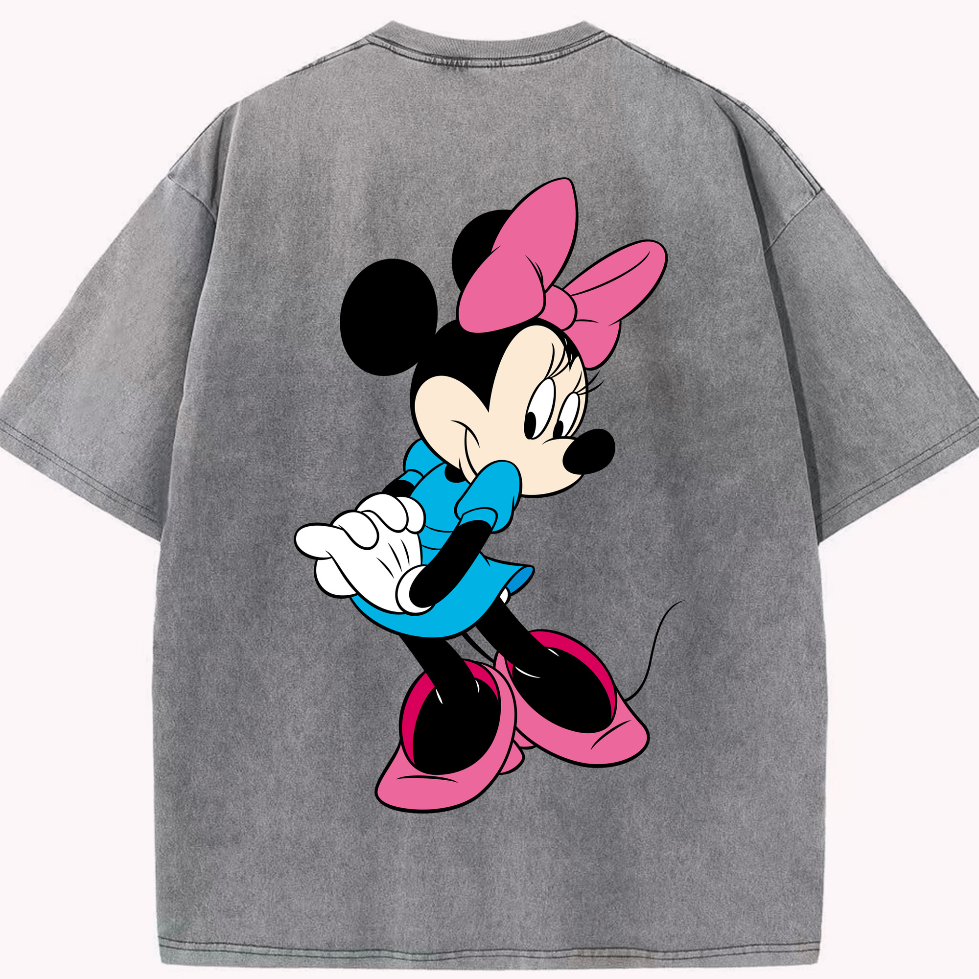 （画像用） ミッキーマウス Mickey Mouse 綿100% ヴィンテージ風 半袖Tシャツ（背面プリント）